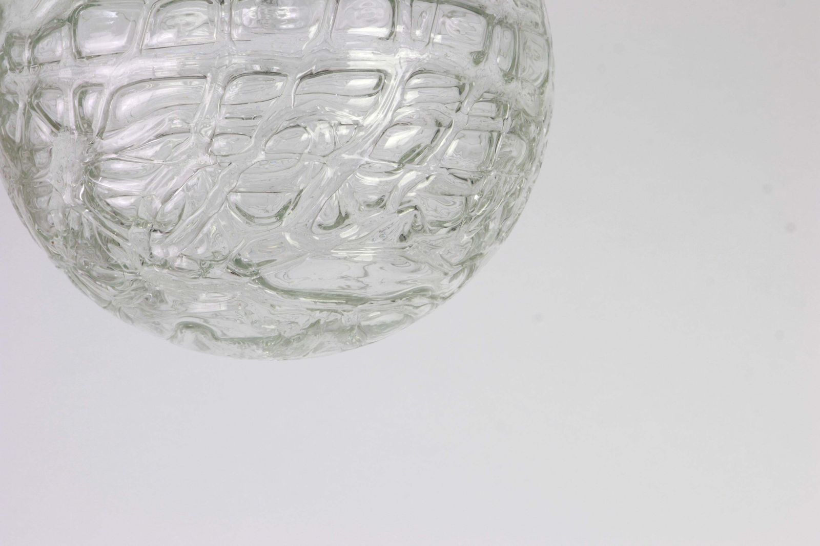 1 Of 2 Rare Murano Ball Pendant Light By Doria, Germany, 1970s photo for sale