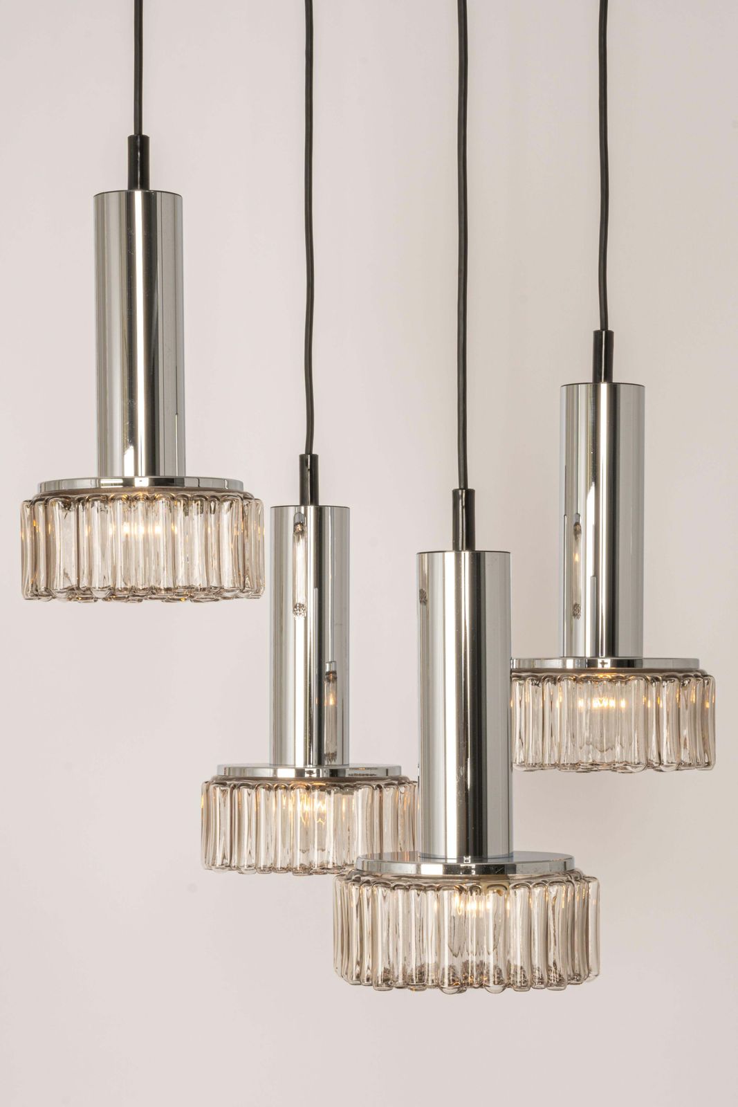 Large Designer Cascading Chandelier Glass For Staff Leuchten, Germany, 1970s photo 1032.0