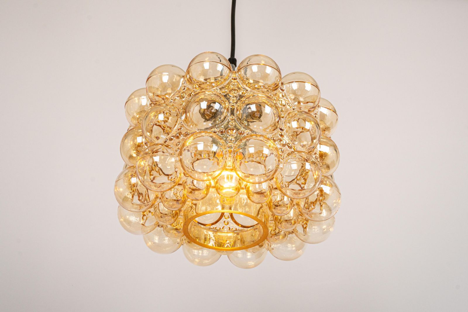 photo furniture Large Amber Bubble Glass Pendant By Helena Tynell For Limburg, Germany, 1970s