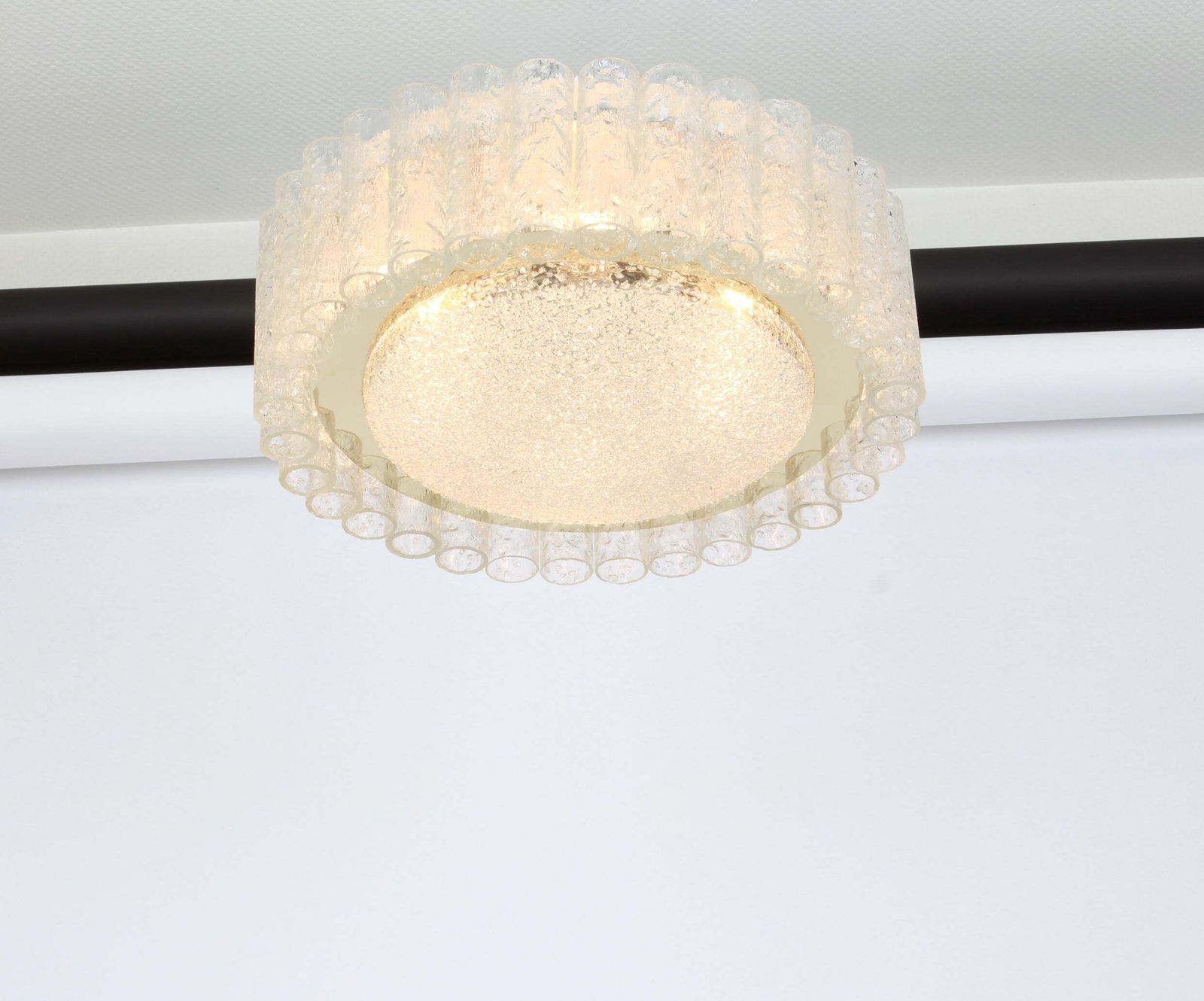 Doria Murano Glass Tubes Chandelier With Brass Surround, Germany, 1960s photo 1118.0