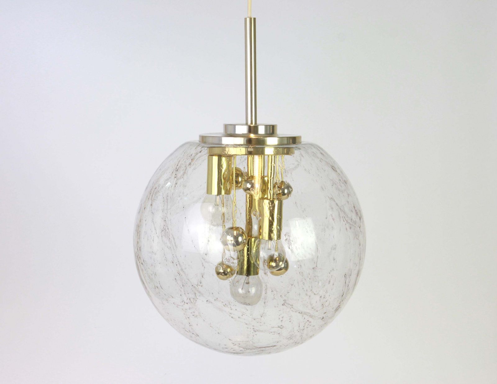 1 Of 2 Large Sputnik Big Ball Pendant By Doria, Germany, 1970s photo for sale