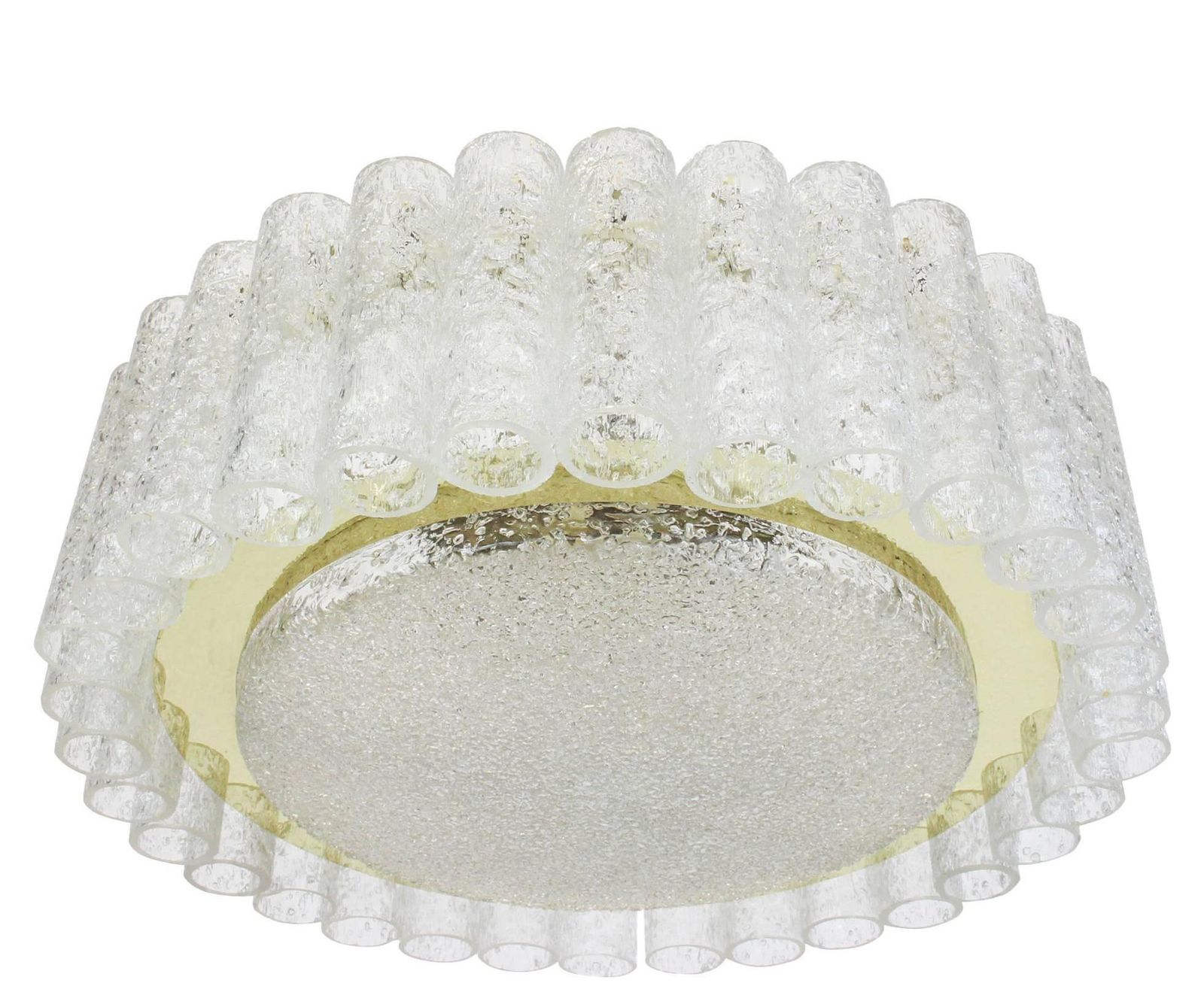 Doria Murano Glass Tubes Chandelier With Brass Surround, Germany, 1960s photo vintage