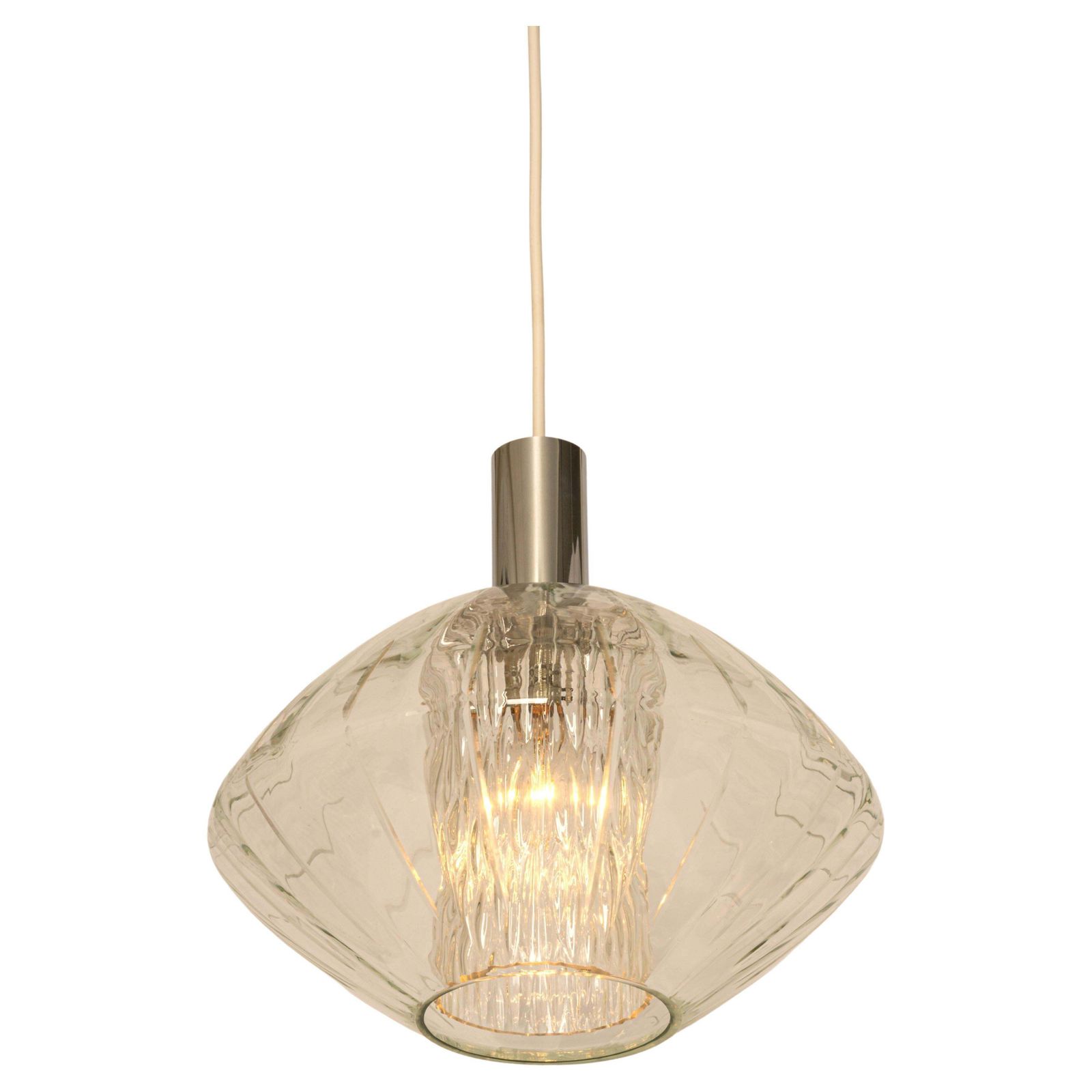 Large Glass Pendant Light In Tulipan Form By Cosack, Germany, 1970s