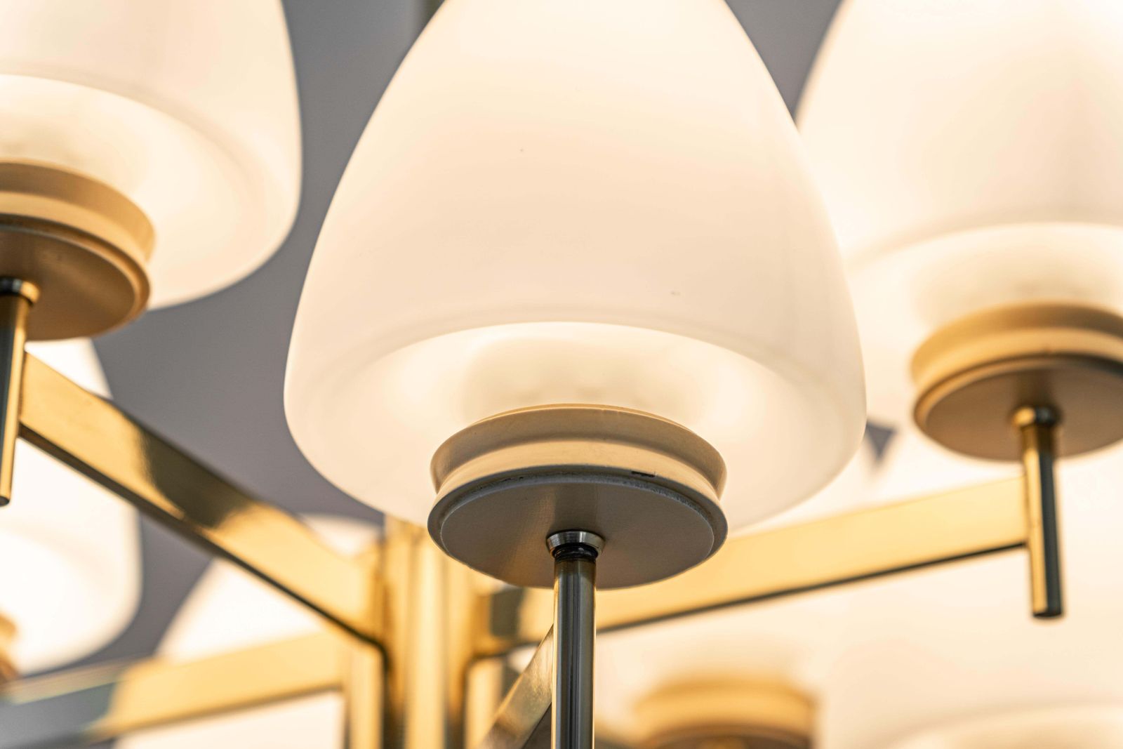 photo furniture Stunning Sputnik Chandelier With Opal Glasses By Kaiser, Germany, 1970s