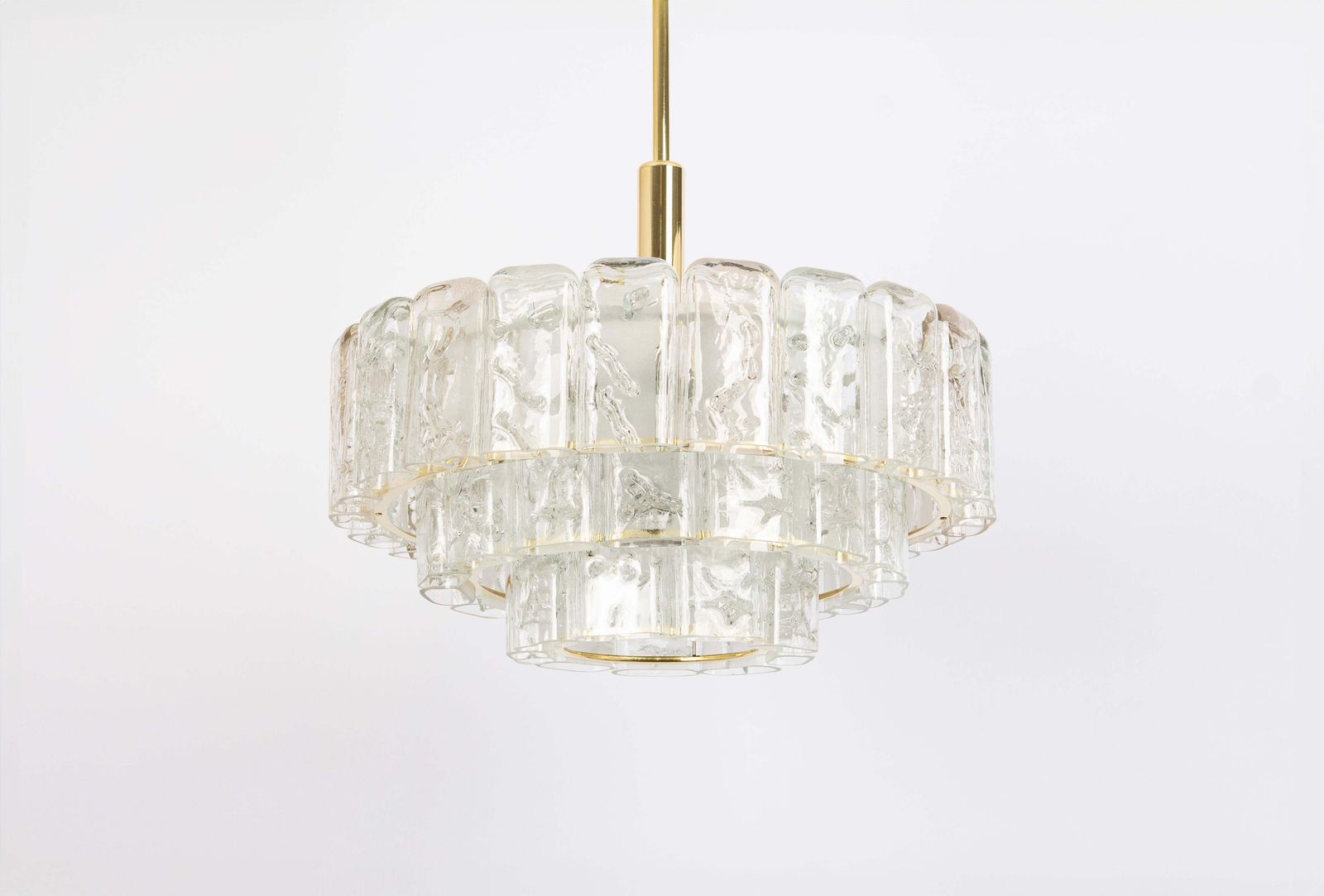 Stunning Murano Ice Glass Tubes Chandelier By Doria, Germany, 1960s photo furniture