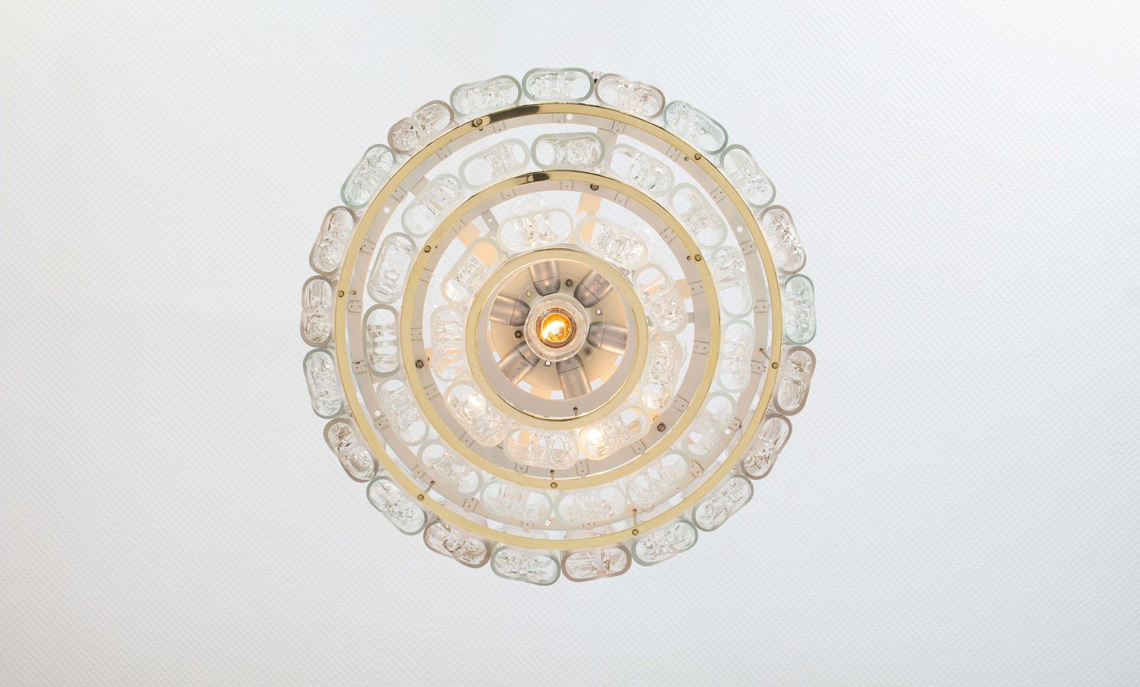 photo furniture Stunning Murano Ice Glass Tubes Chandelier By Doria, Germany, 1960s