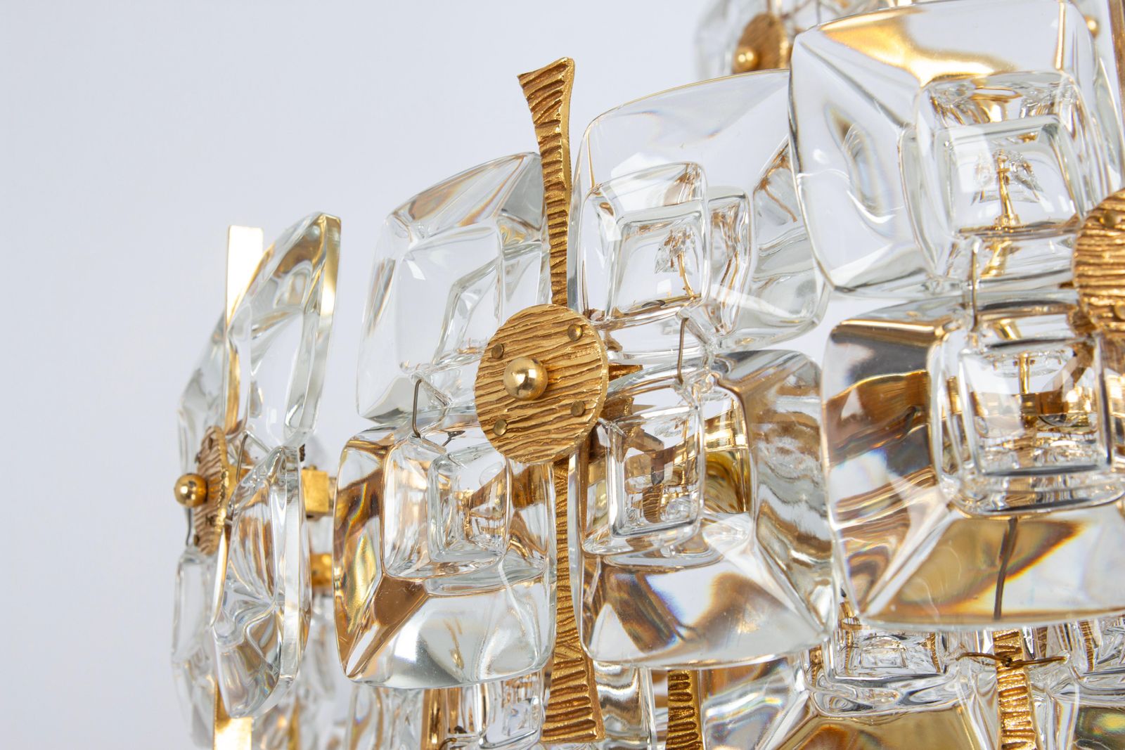Gilt Brass And Crystal Chandelier, Sciolari Design By Palwa, Germany, 1970s photo 1247.0