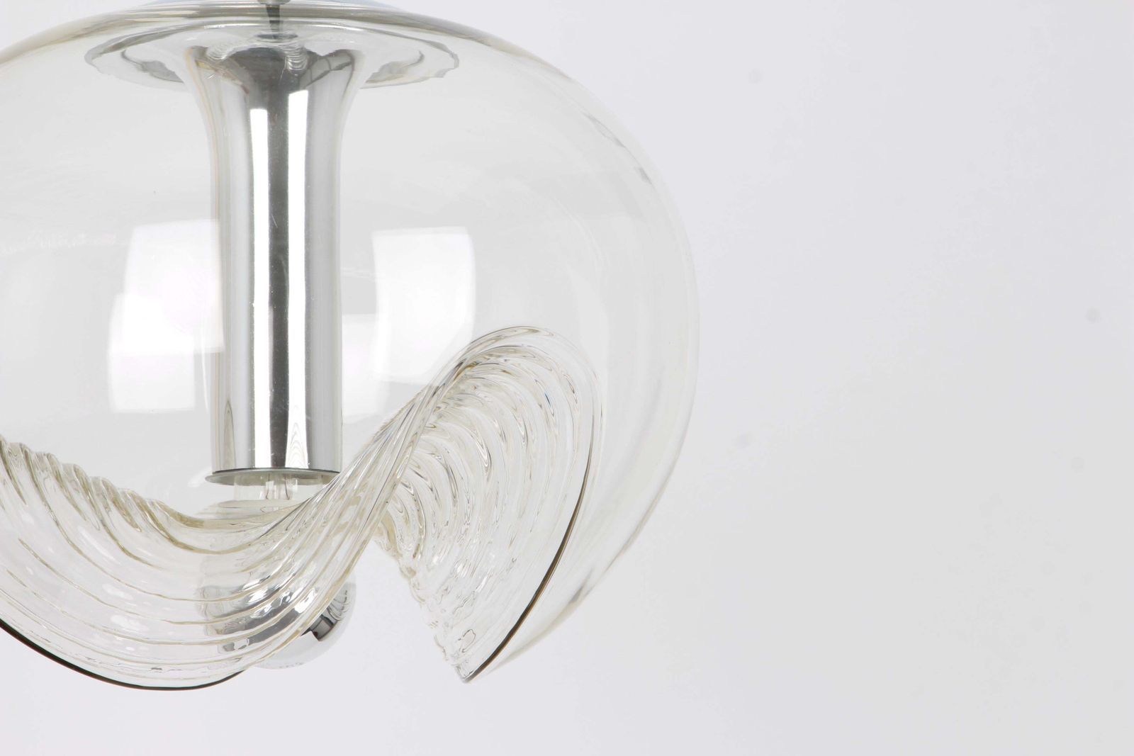 photo for sale 1 Of 3 Large Clear Glass Pendant Light Designed By Koch & Lowy, Germany, 1970s