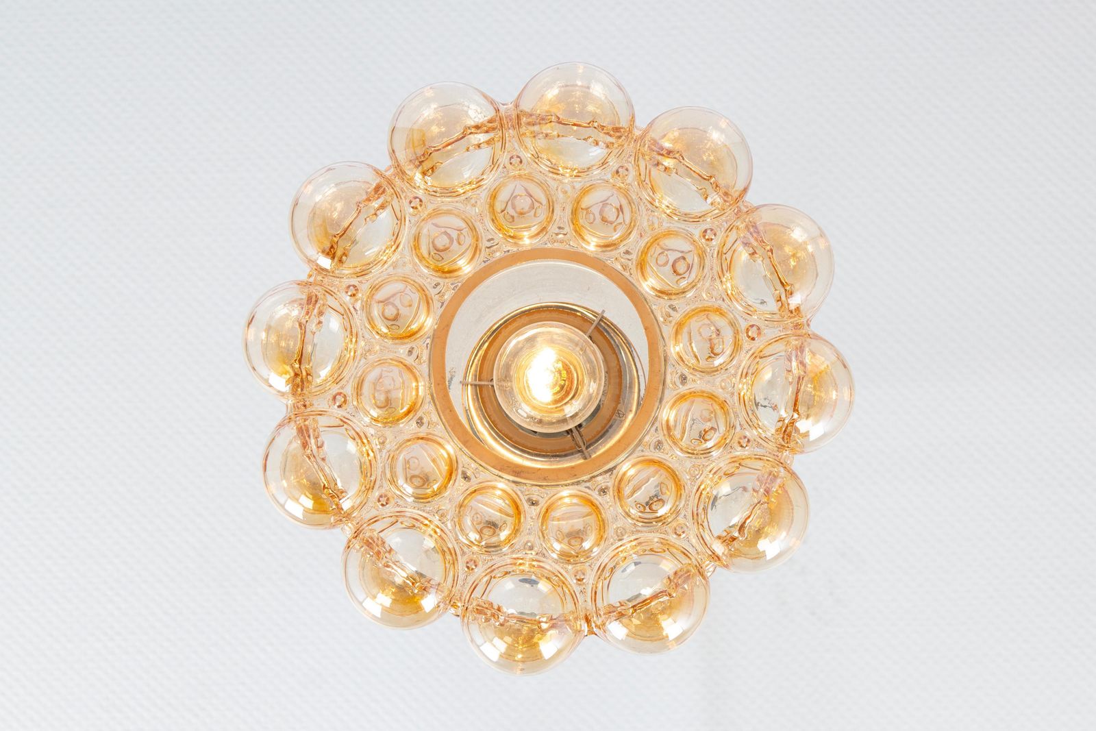 Large Amber Bubble Glass Pendant By Helena Tynell For Limburg, Germany, 1970s photo buy