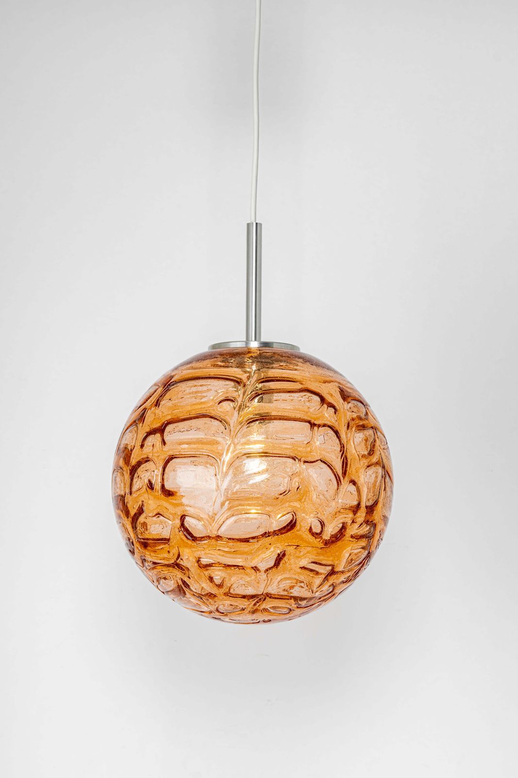 photo for sale 1 Of 2 Rare Pink Murano Ball Pendant Light By Doria, Germany, 1970s