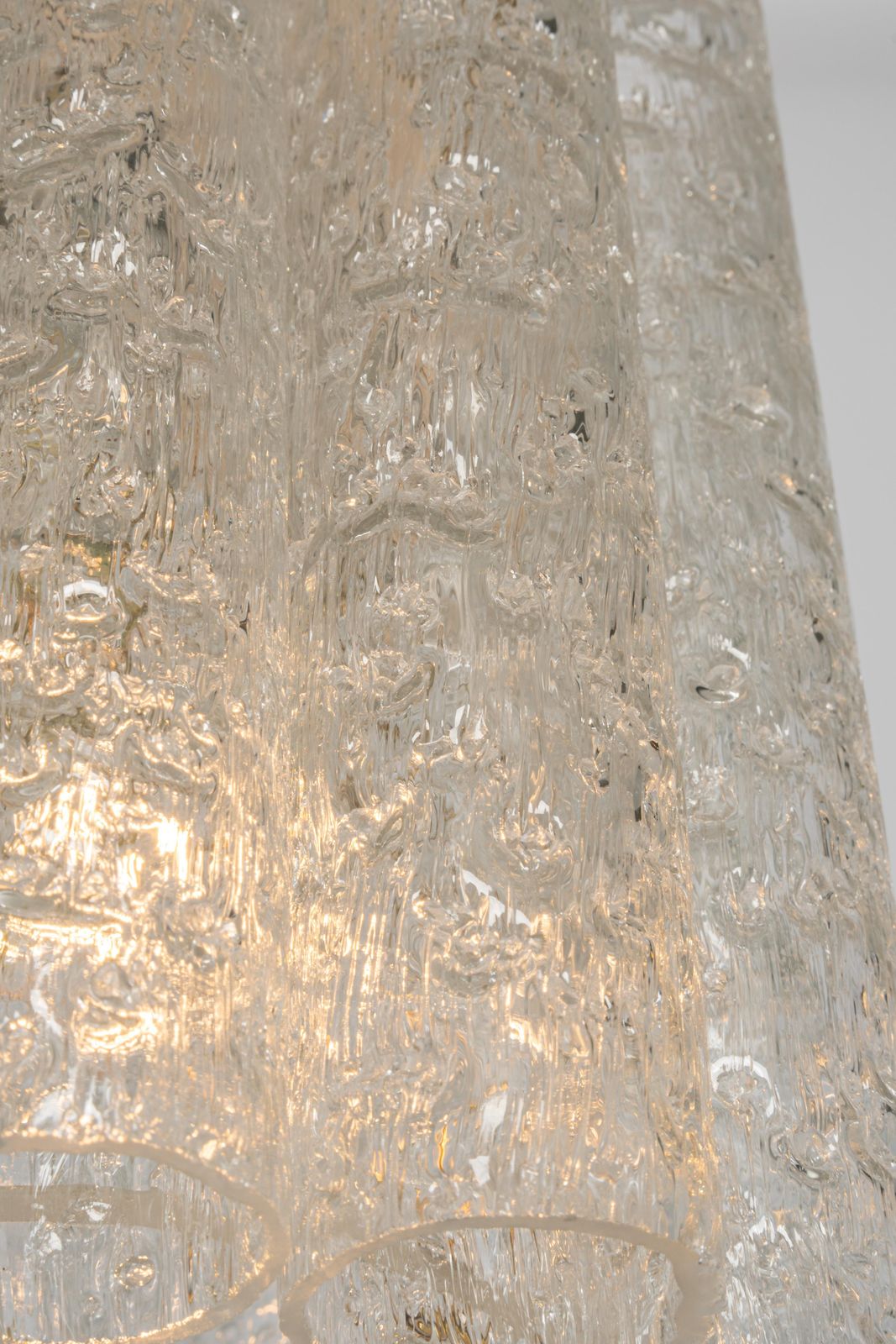 Pair Of Petite Murano Glass Tubes Pendant Light By Doria, Germany, 1960s photo buy