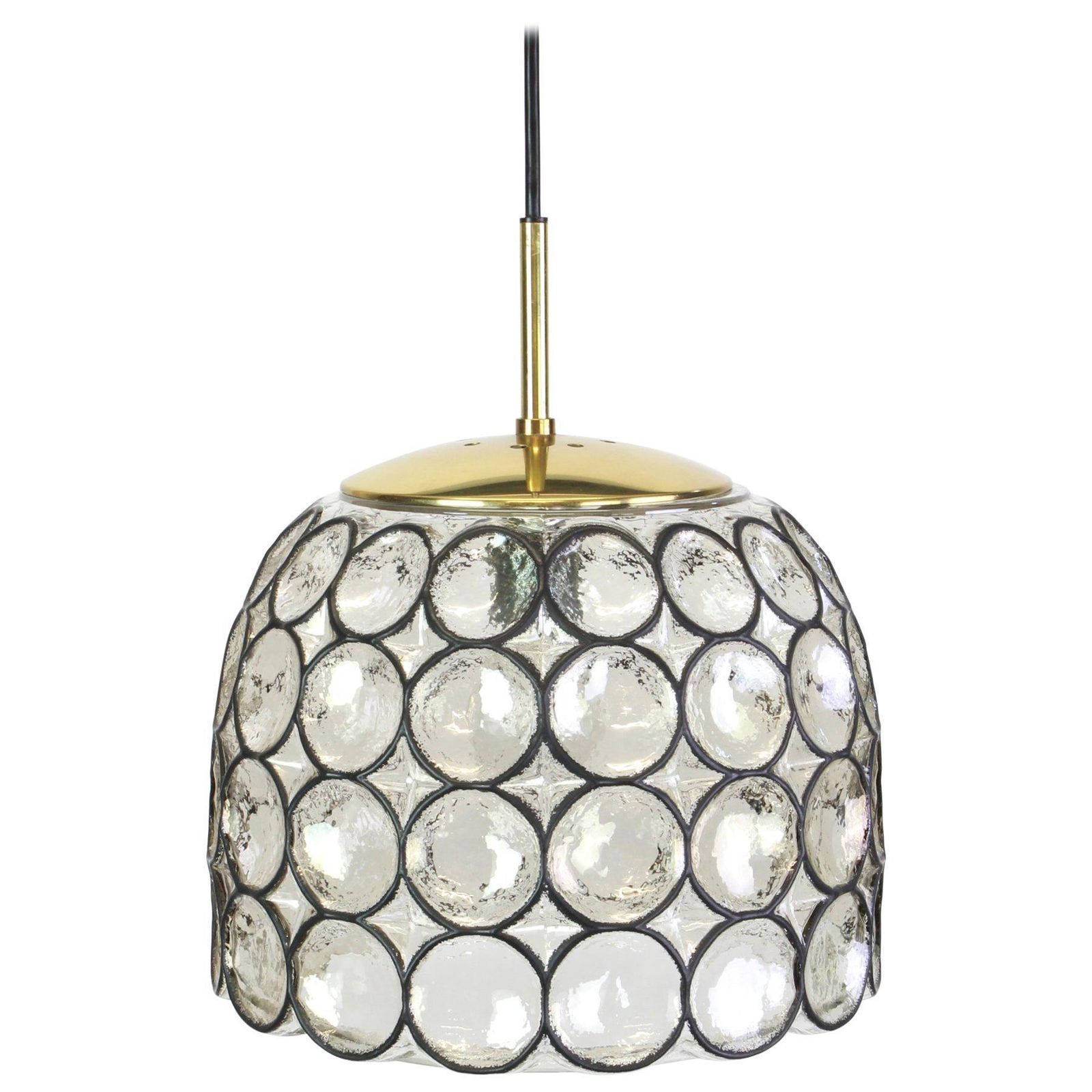 1 Of 16 Iron And Clear Glass Pendant Lights By Limburg, Germany, 1960s photo furniture