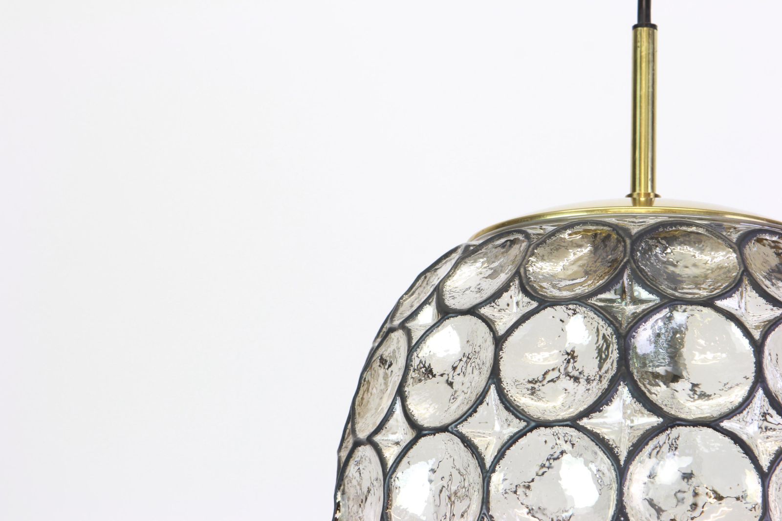 1 Of 16 Iron And Clear Glass Pendant Lights By Limburg, Germany, 1960s photo buy
