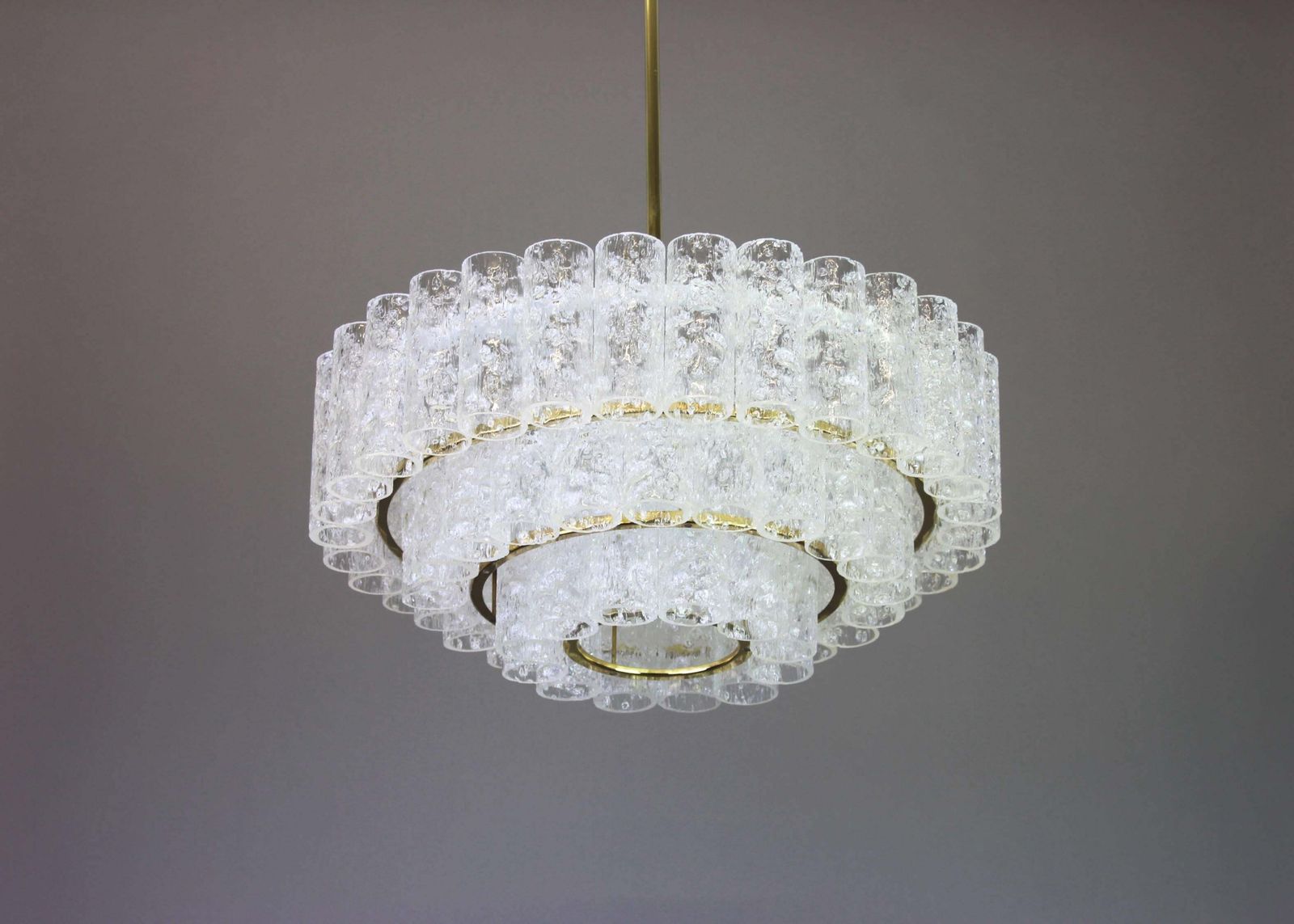 photo furniture 1 Of 2 Stunning Murano Ice Glass Tubes Chandelier By Doria, Germany, 1960s
