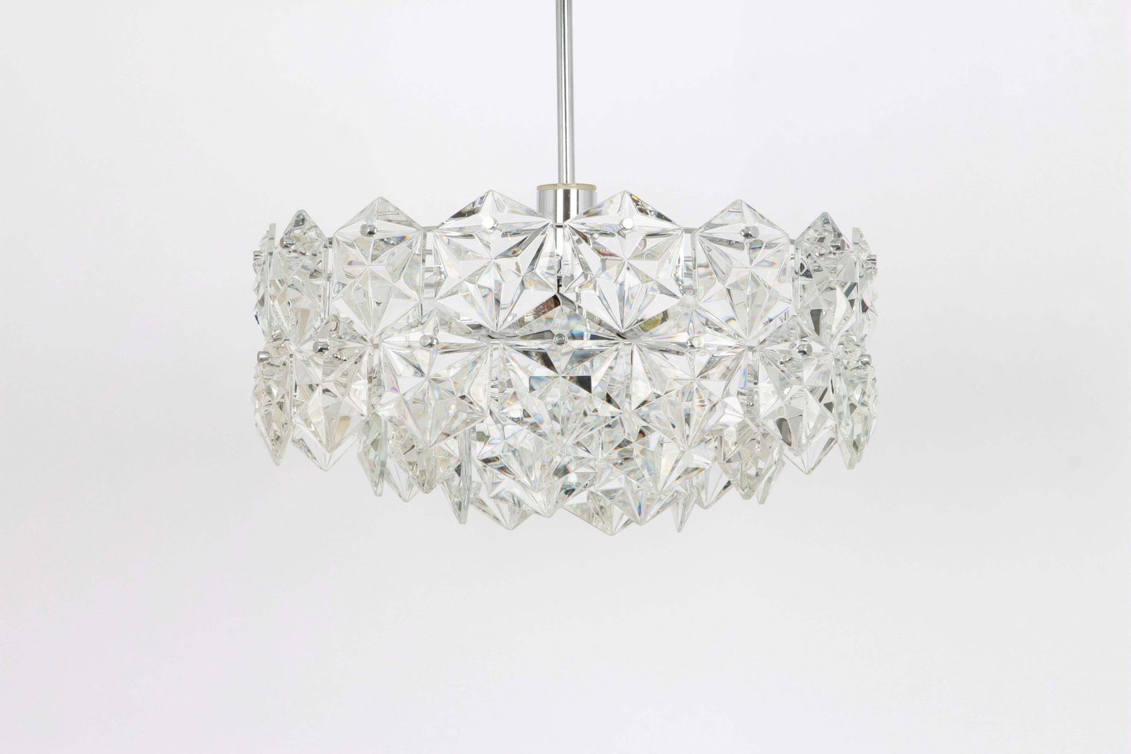 Kinkeldey Chandelier Chrome S And Crystal Glass, Germany, 1970s photo furniture