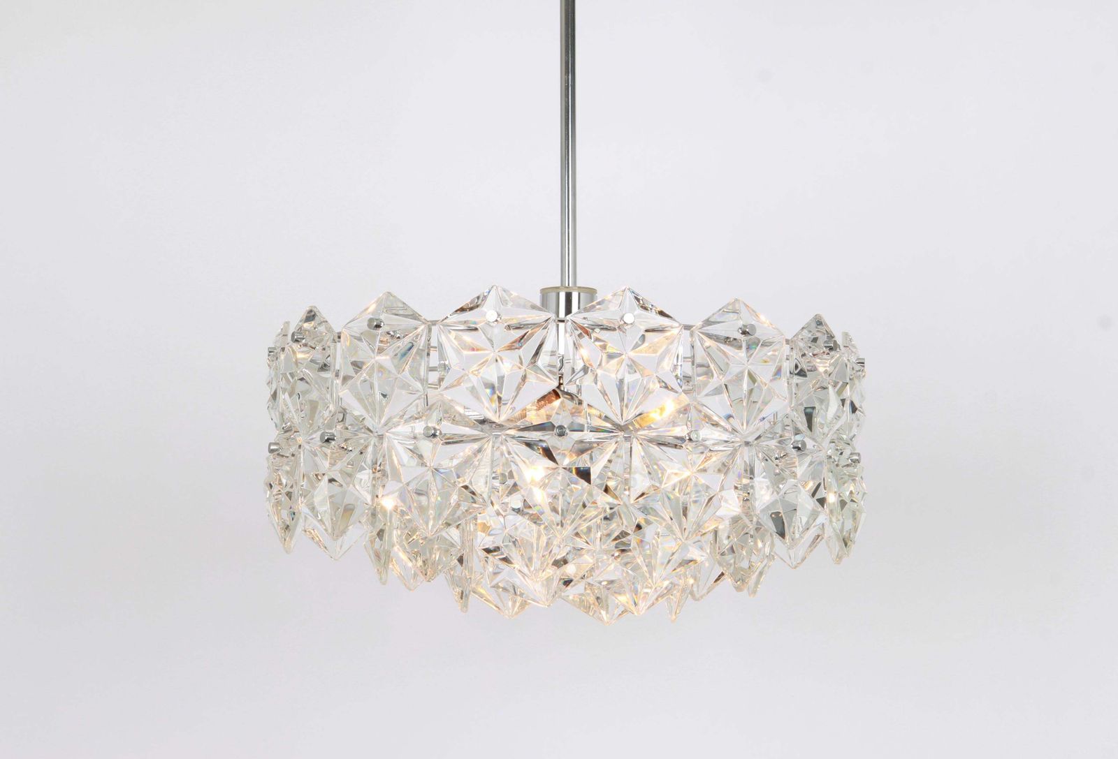 Kinkeldey Chandelier Chrome S And Crystal Glass, Germany, 1970s photo 1376.0