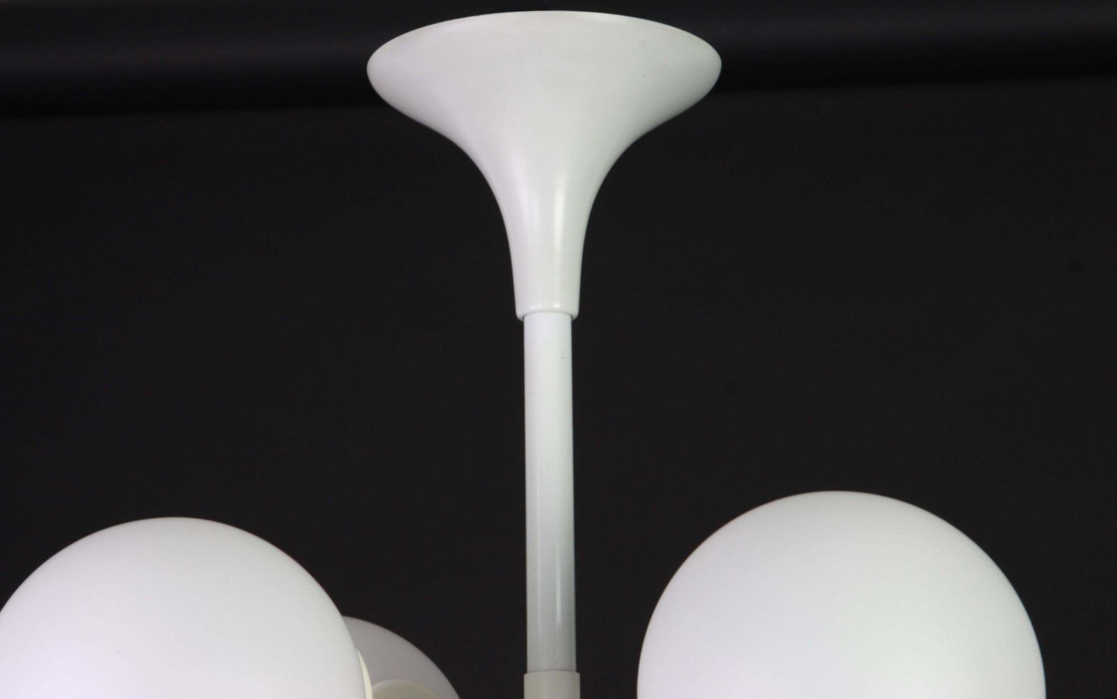 Atomic White Chandelier By E.R. Nelel For Temde, Switzerland, 1960s photo for sale