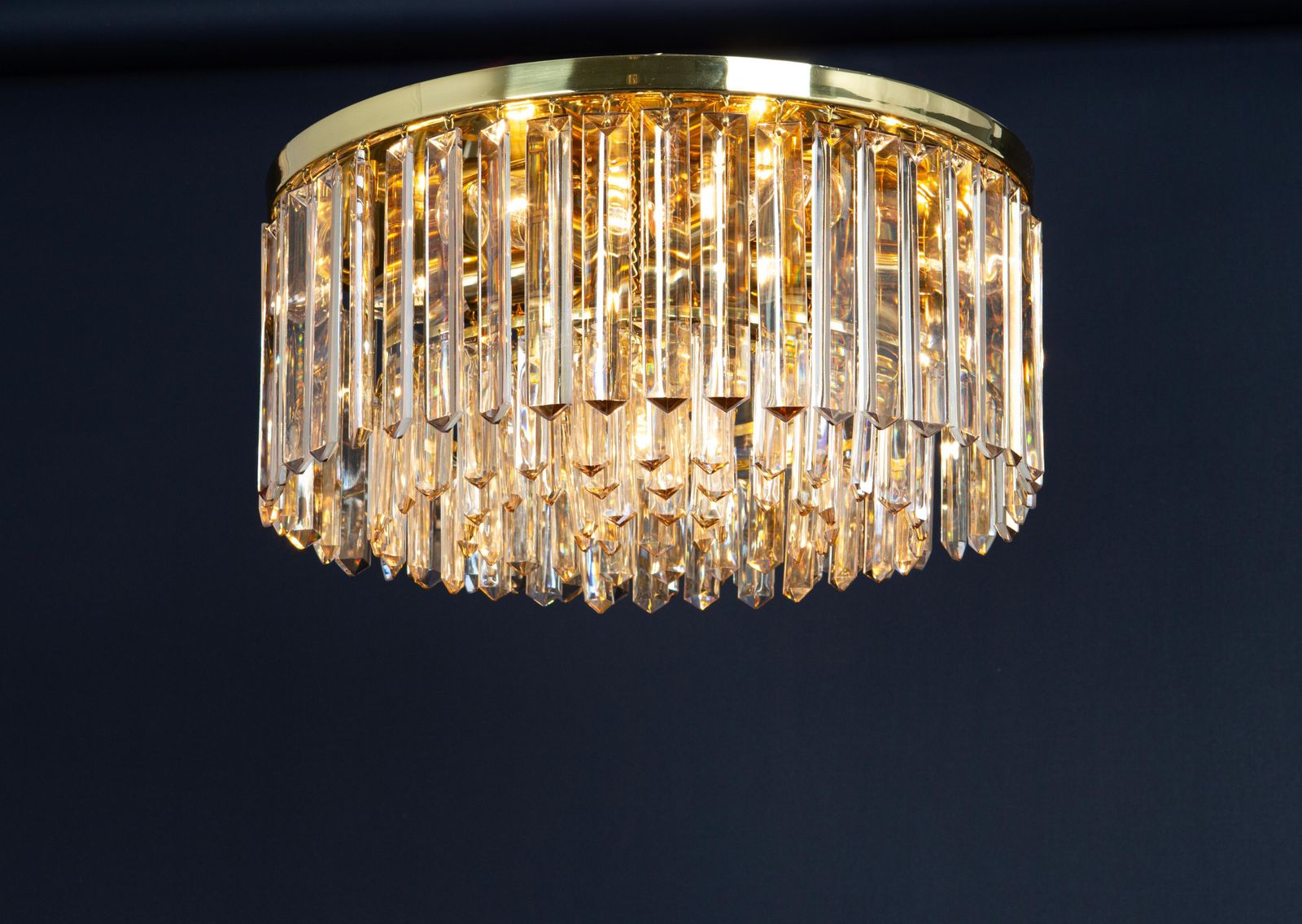 Grote Messing Plafondlamp, Ontworpen Door Palwa, Duitsland, Jaren 1970 photo furniture