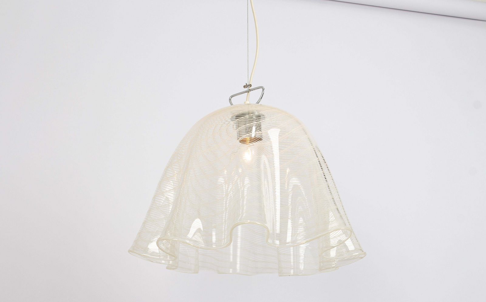 1 Of 2 Large Pendant Light By Kalmar Fazzoletto, Austria, 1970s photo Lighting