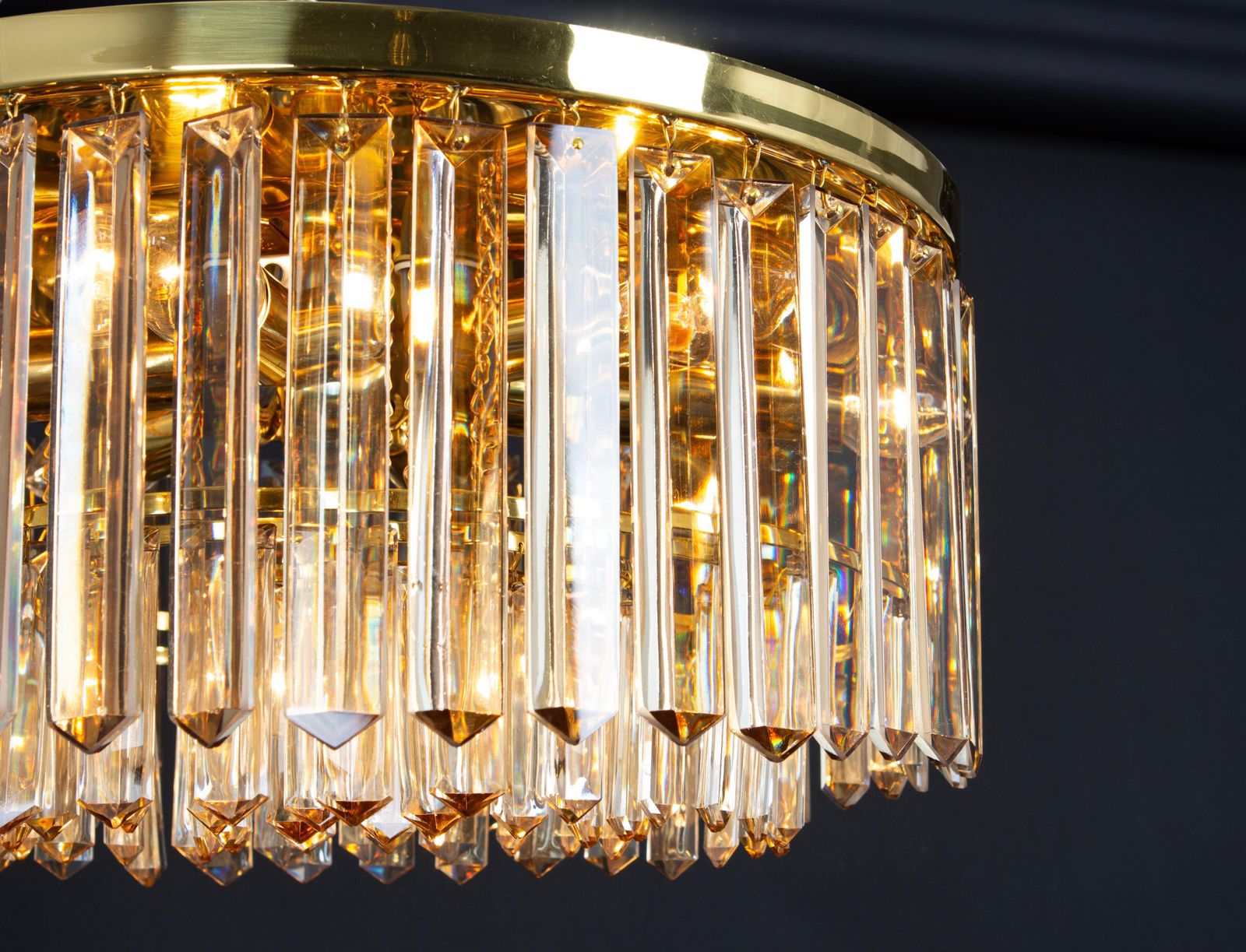 Grote Messing Plafondlamp, Ontworpen Door Palwa, Duitsland, Jaren 1970 photo Verlichting