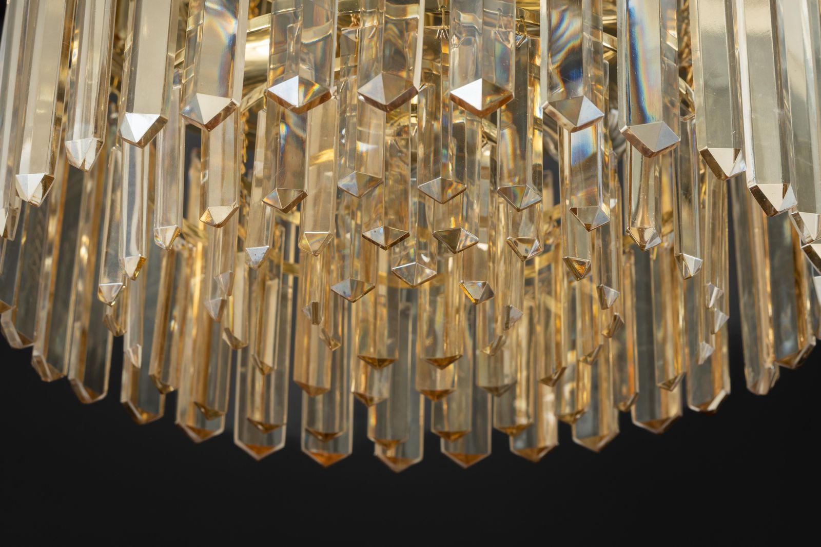 photo furniture Grote Messing Plafondlamp, Ontworpen Door Palwa, Duitsland, Jaren 1970
