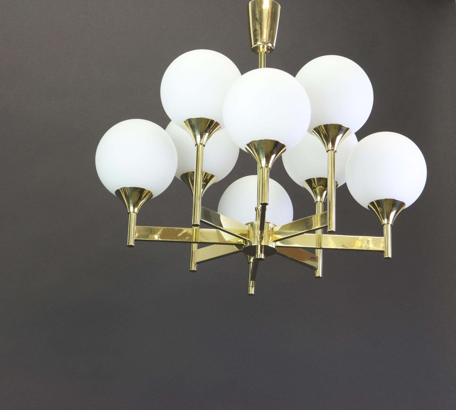 Large Stunning Sputnik Chandelier By Kaiser, Germany, 1970s photo furniture