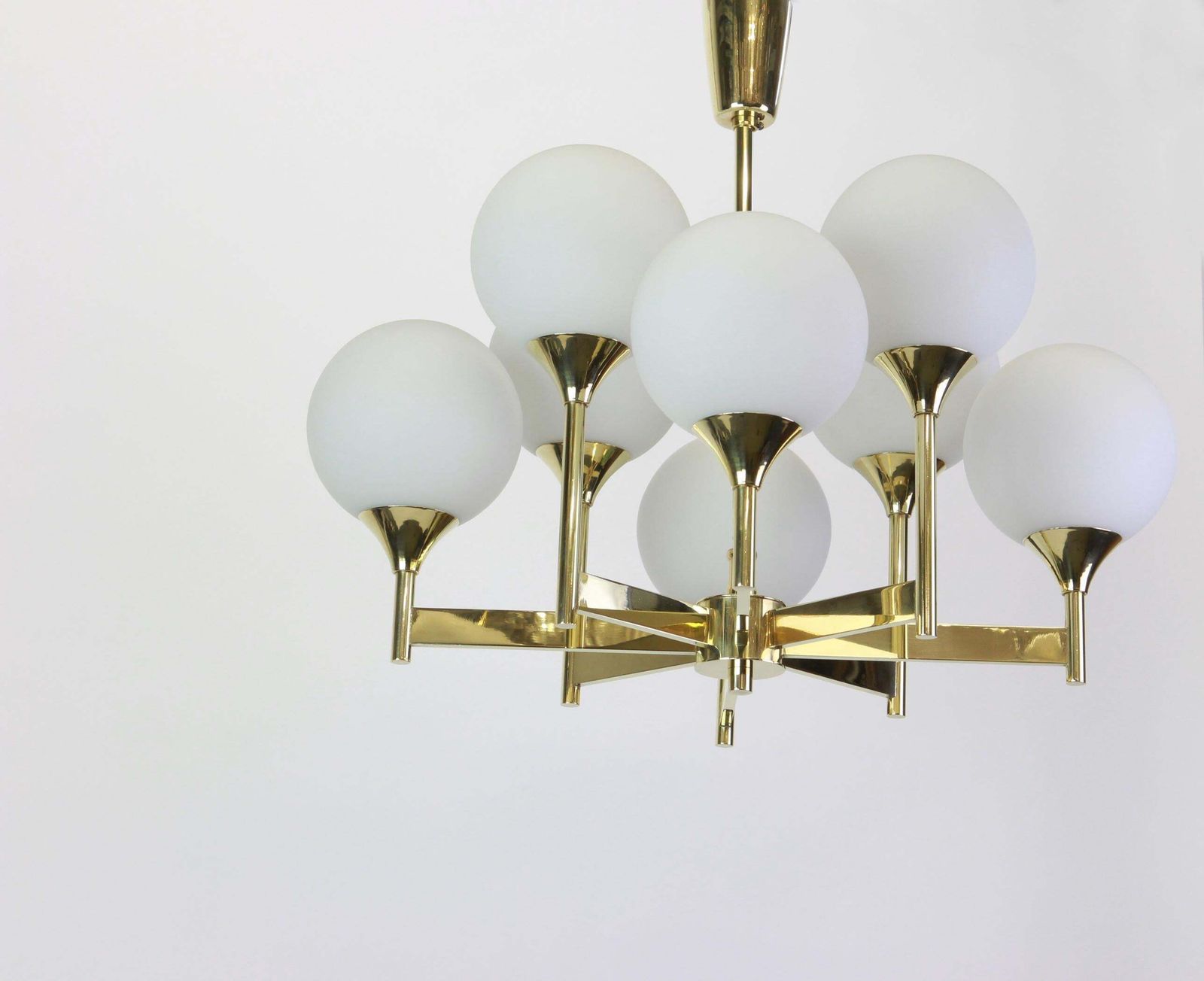 Large Stunning Sputnik Chandelier By Kaiser, Germany, 1970s photo Lighting