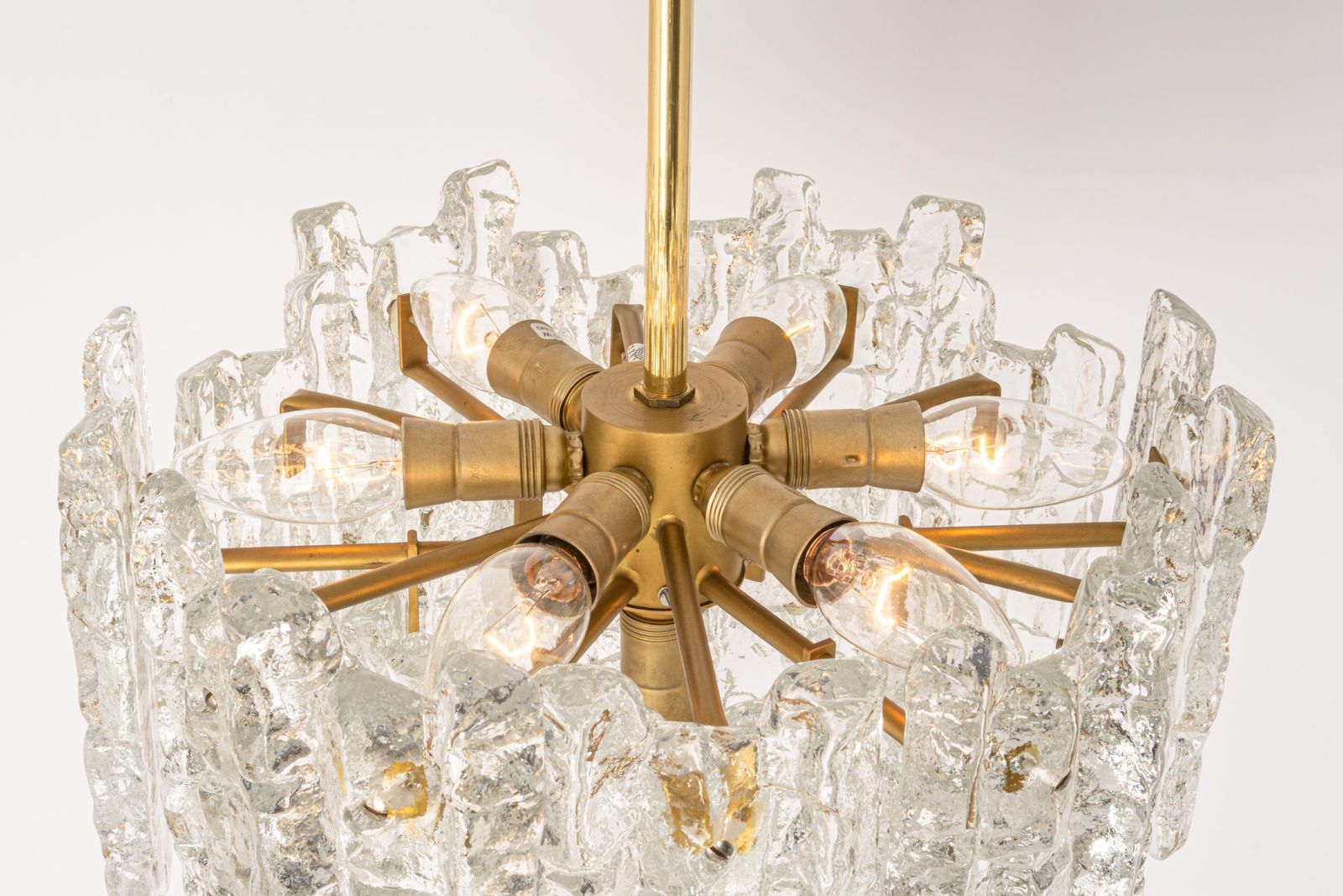 1 Of 3 Large Murano Ice Glass Chandelier By Kalmar, Austria, 1960s photo 1504.0