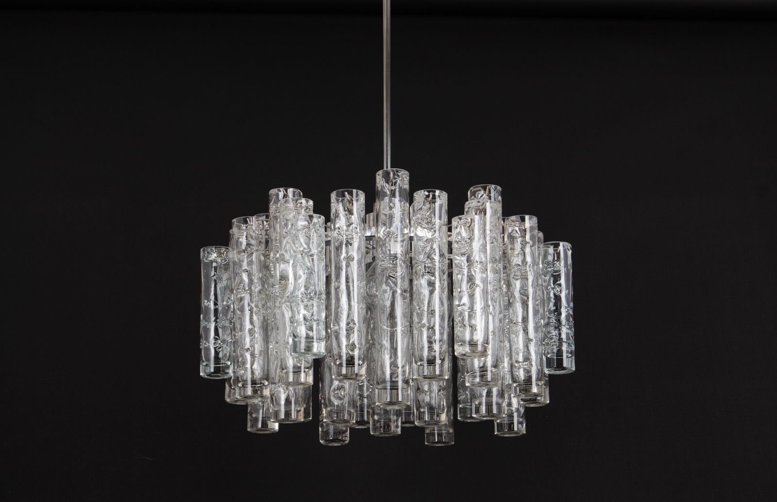 Stunning Murano Glass Tubes Chandelier By Doria, Germany, 1960s photo vintage