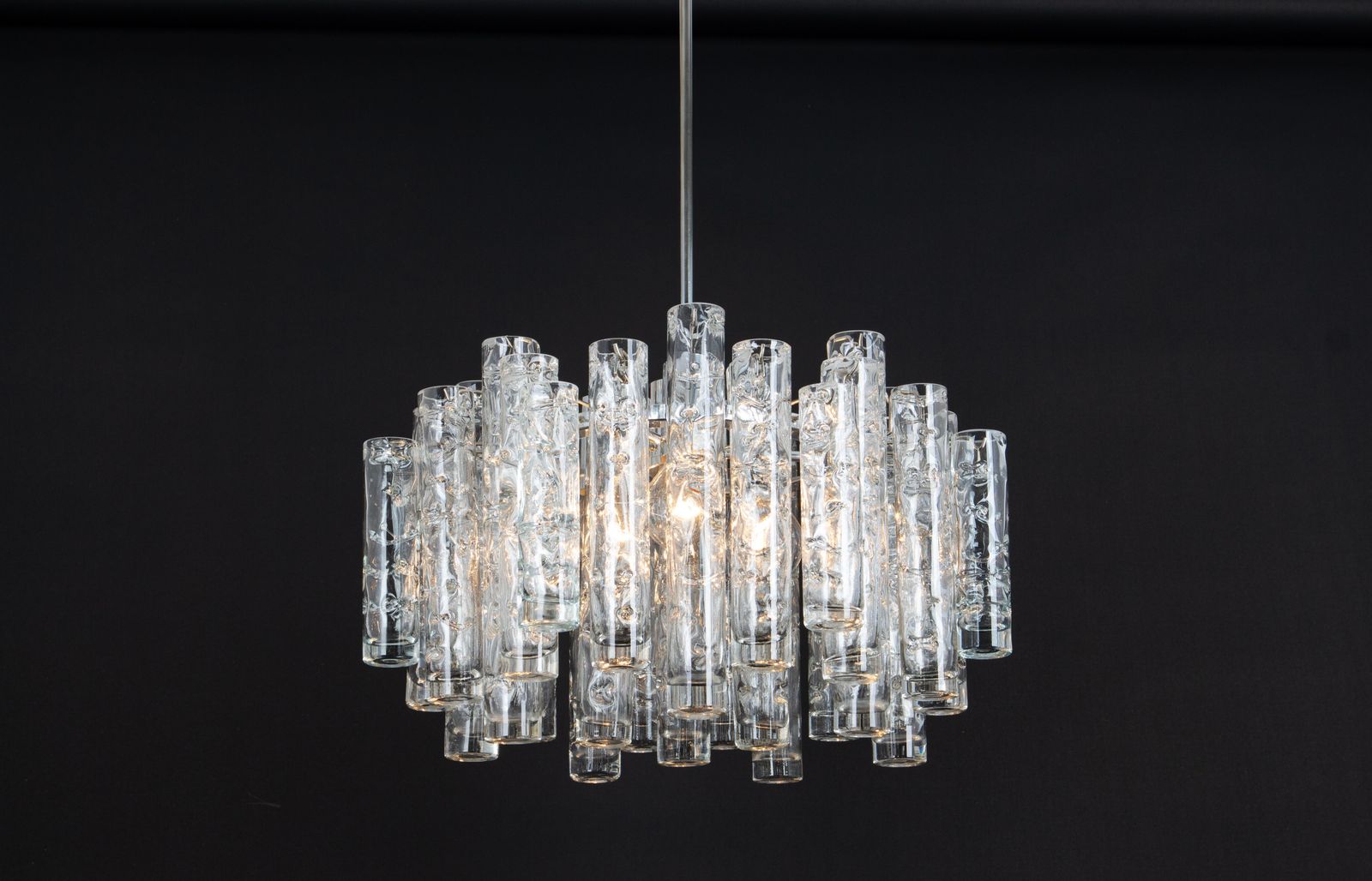 photo furniture Stunning Murano Glass Tubes Chandelier By Doria, Germany, 1960s