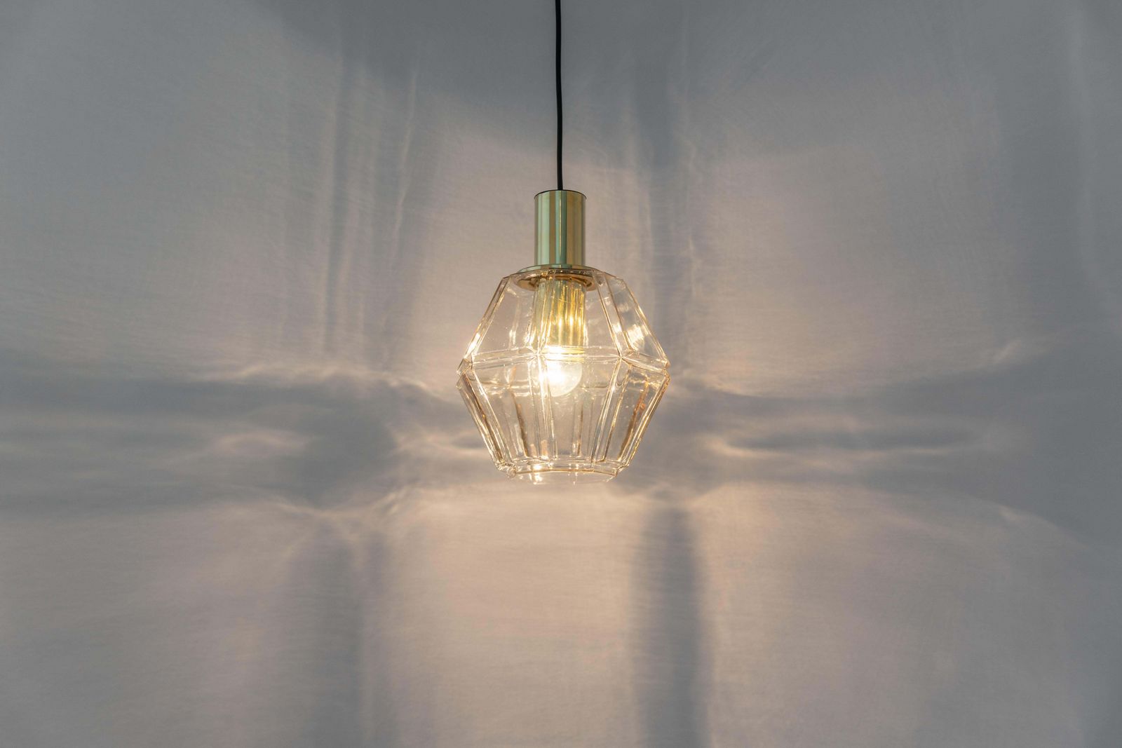 1 Of 3 Glass Pendant Lights By Limburg, Germany, 1970s photo vintage