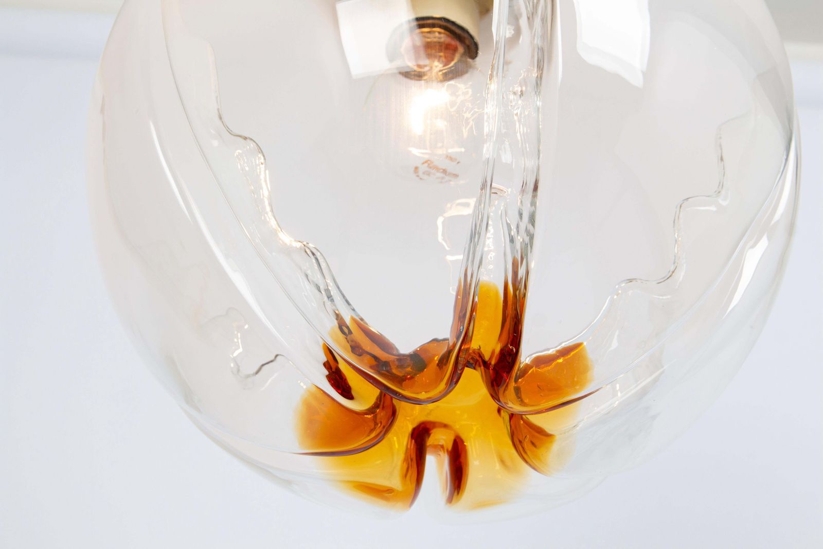 Stunning Glass Pendant Light In Style Of  Mazzega, Italy, 1960s photo vintage