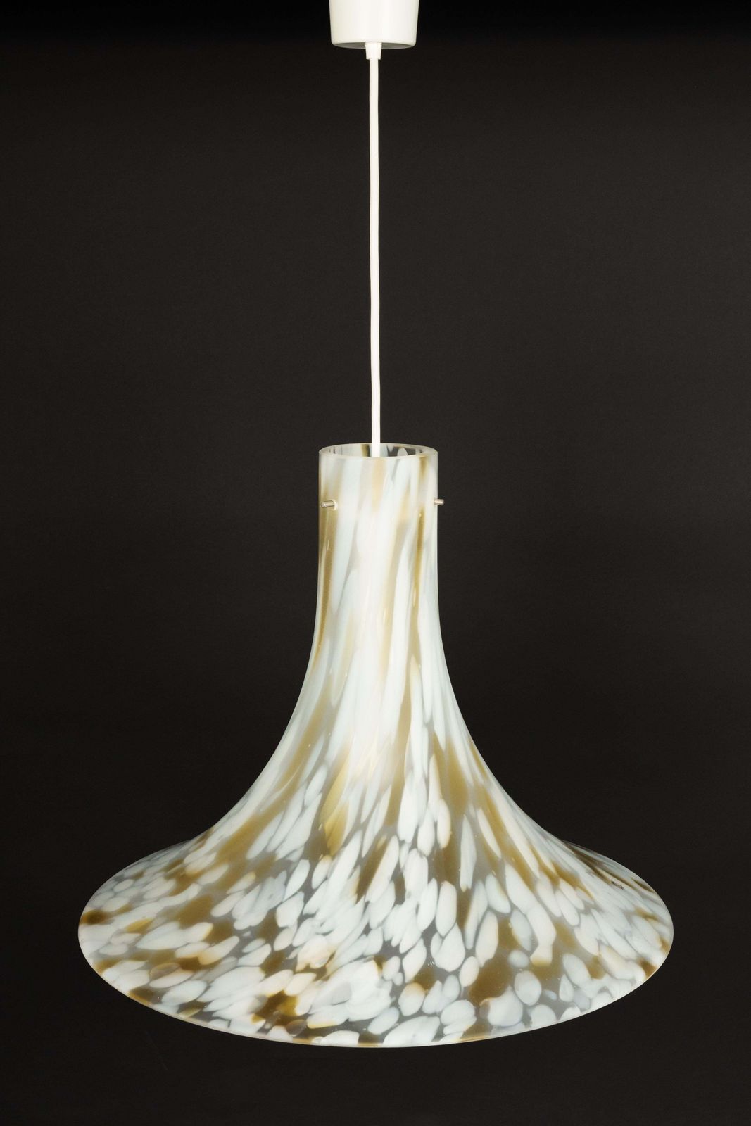 1 Of 2 Large Glass Pendant Light By Peill & Putzler, Germany, 1970s photo buy