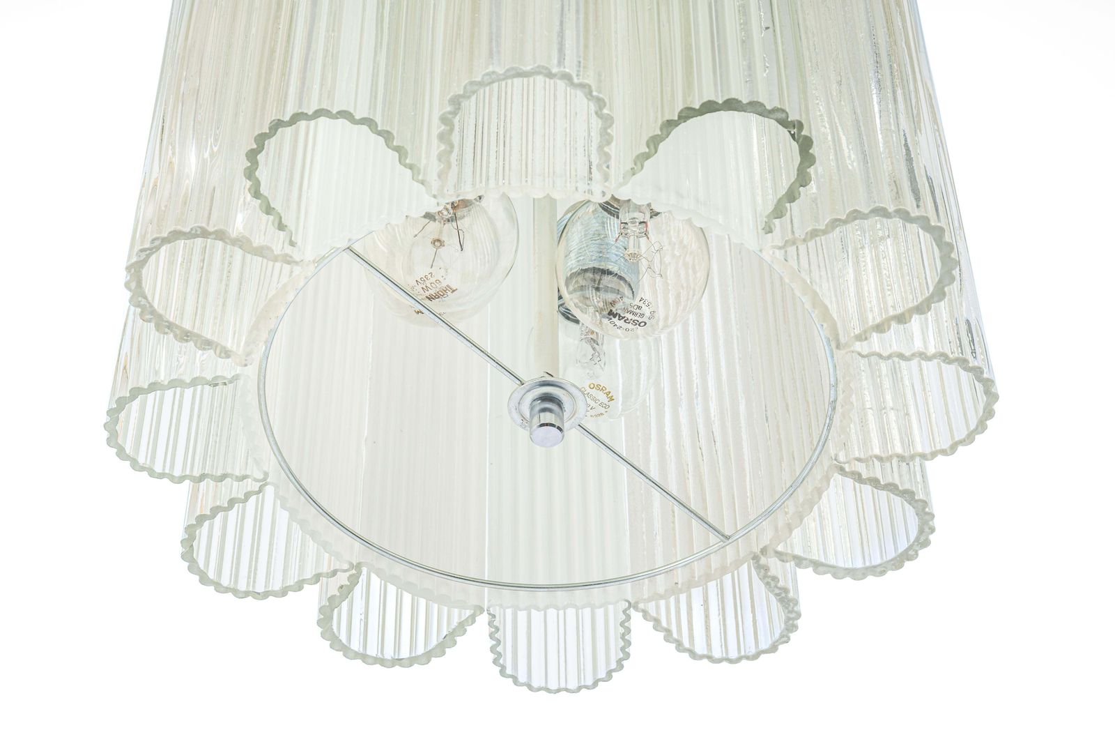 photo furniture 1 Of 2 Cylindrical Pendant Fixture With Crystal Glass By Doria, Germany, 1960s