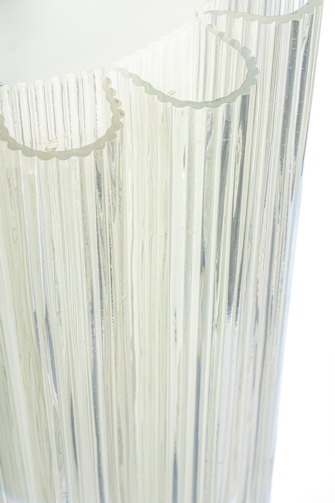 photo for sale 1 Of 2 Cylindrical Pendant Fixture With Crystal Glass By Doria, Germany, 1960s