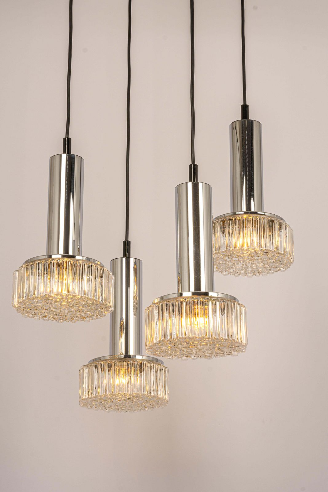 Large Designer Cascading Chandelier Glass For Staff Leuchten, Germany, 1970s photo Lighting