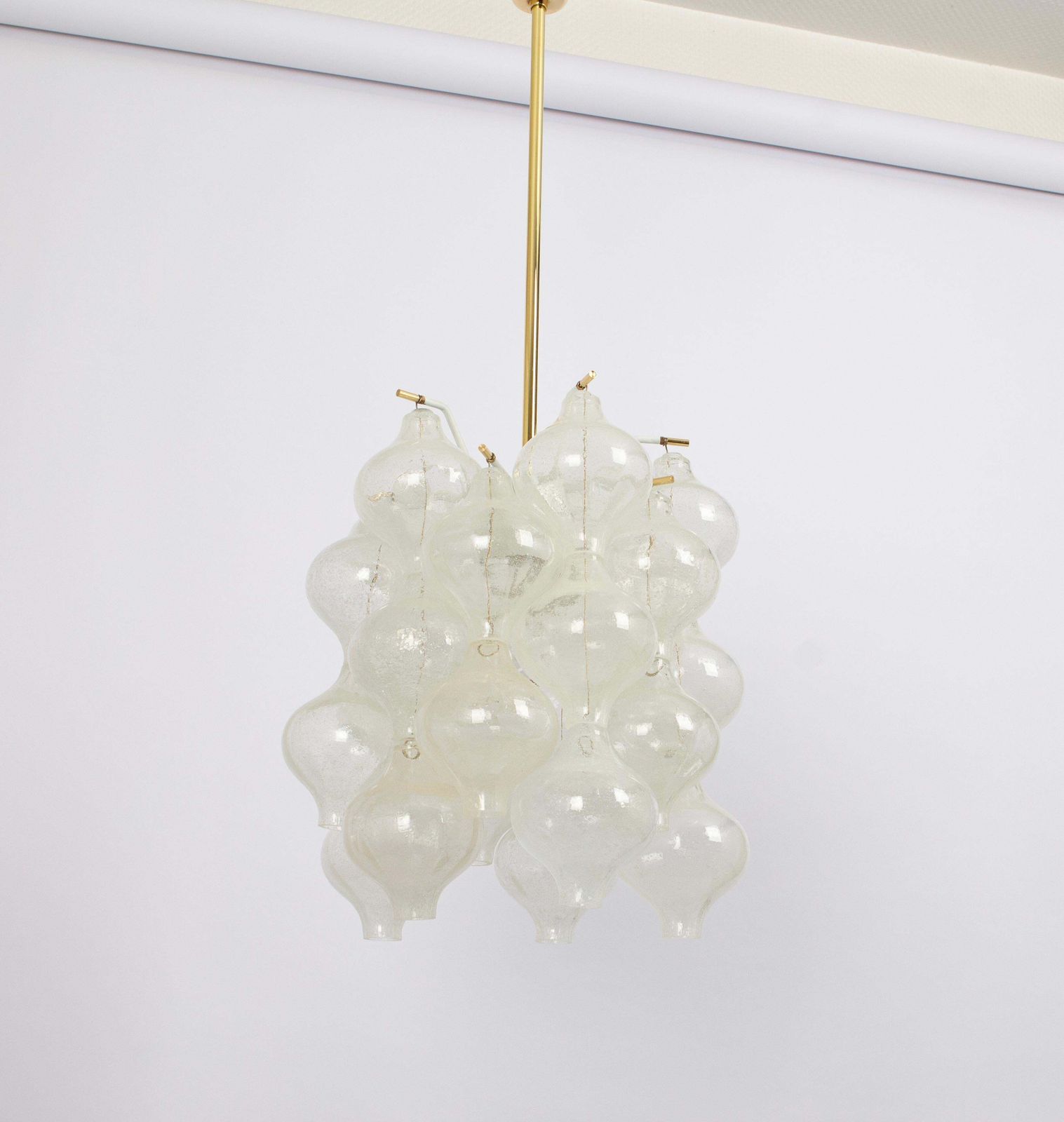 1 Of 3 Petite Tulipan Glass Pendant By Kalmar, Austria, 1960s photo for sale