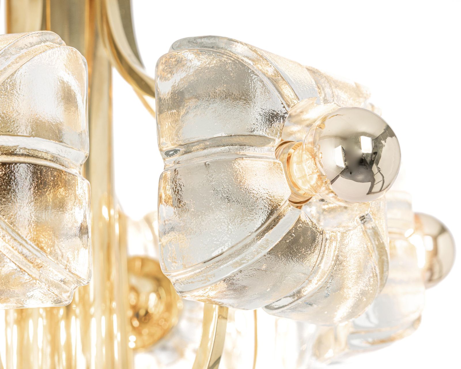 Large Brass And Crystal Glass Pendant By Sische, Germany, 1970s photo vinterior