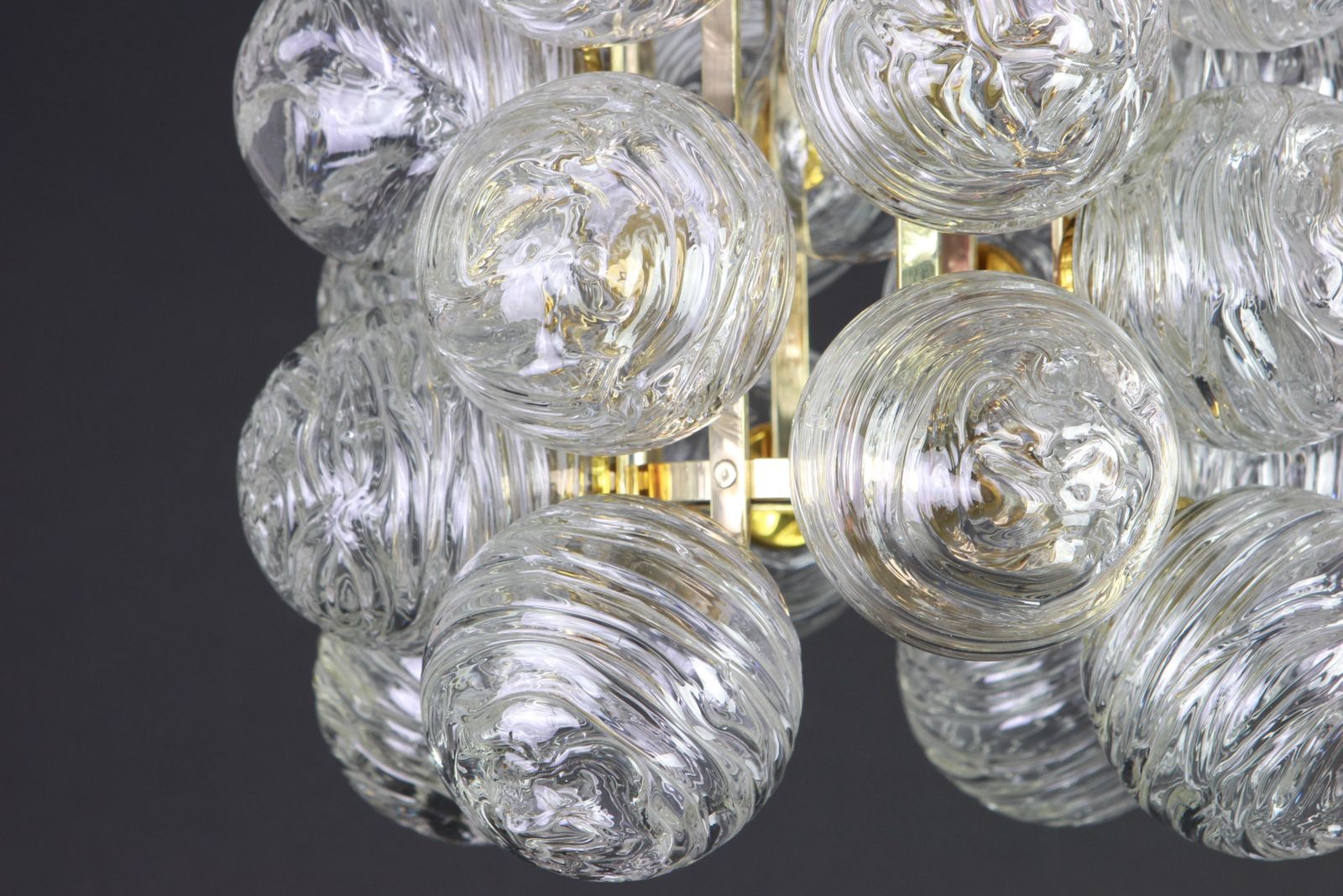 1 Of 3 Petite Spectacular Sputnik Pendant With Snow Balls Doria, Germany, 1970s photo vintage