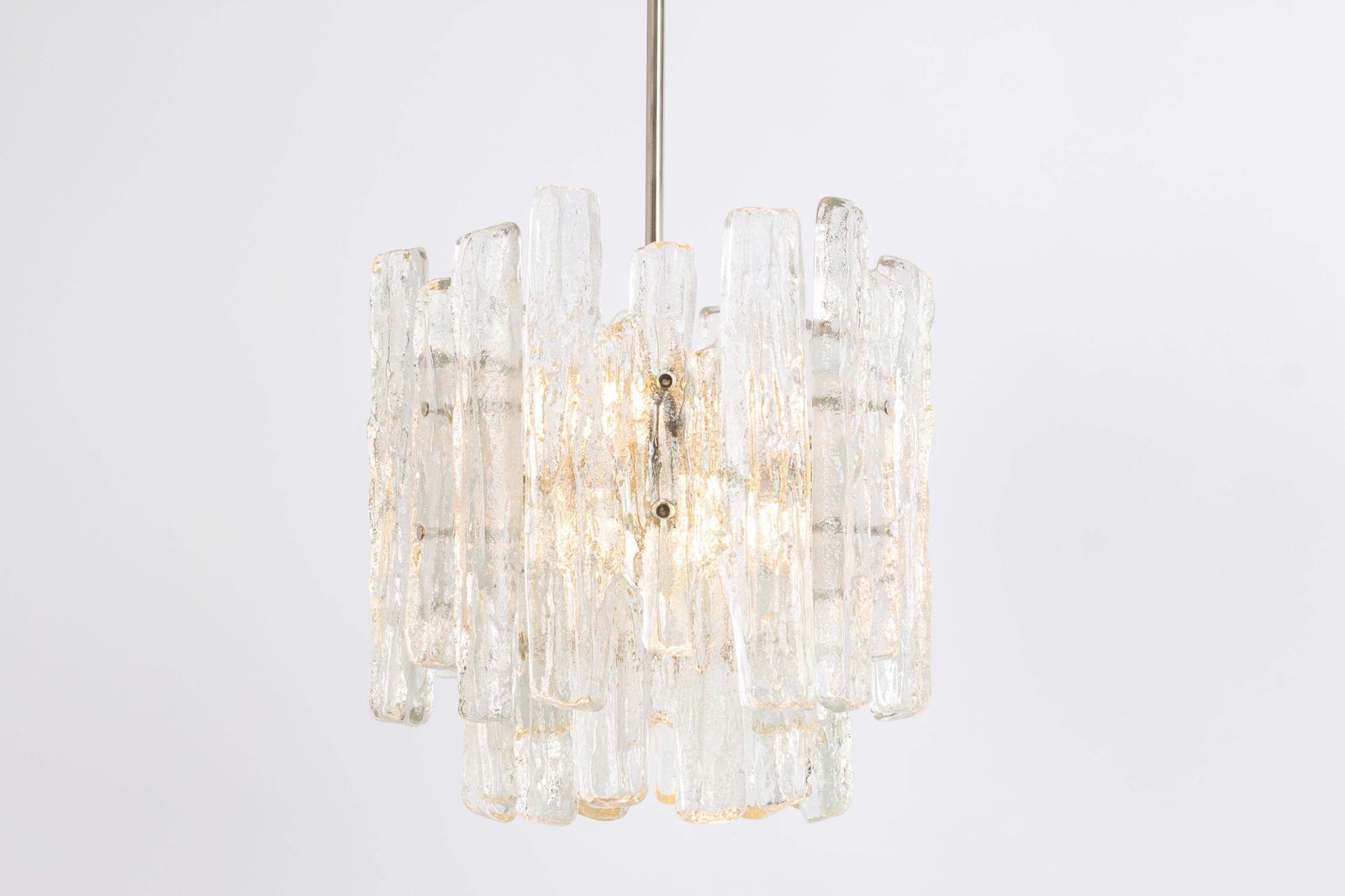 1 Of 2 Petite Murano Ice Glass Chandelier By Kalmar, Austria, 1960s photo furniture