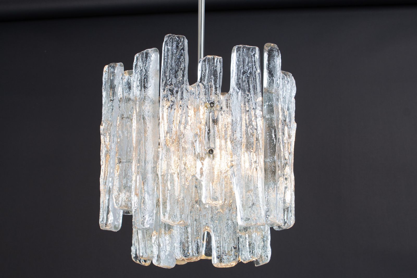 photo buy 1 Of 2 Petite Murano Ice Glass Chandelier By Kalmar, Austria, 1960s
