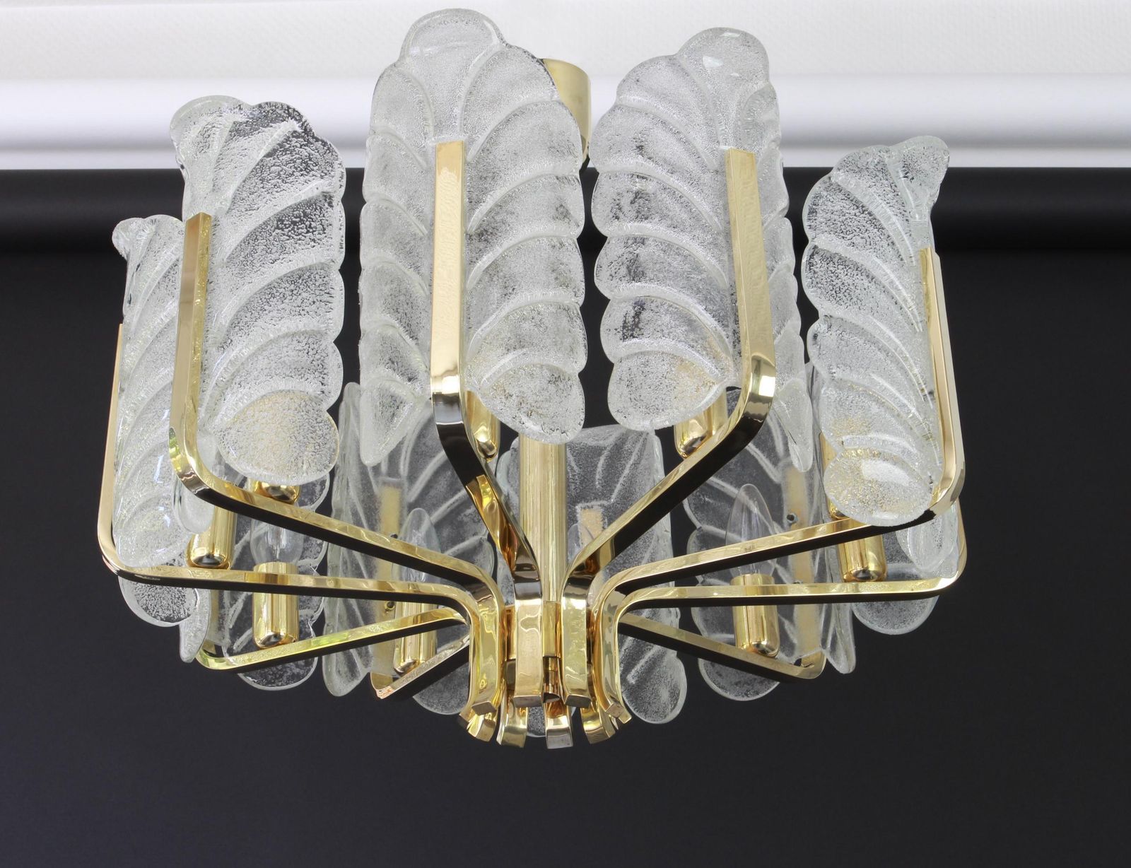 1 Of 2 Stunning Carl Fagerlund Chandelier Murano Glass Leaves, 1960s photo 1461.0