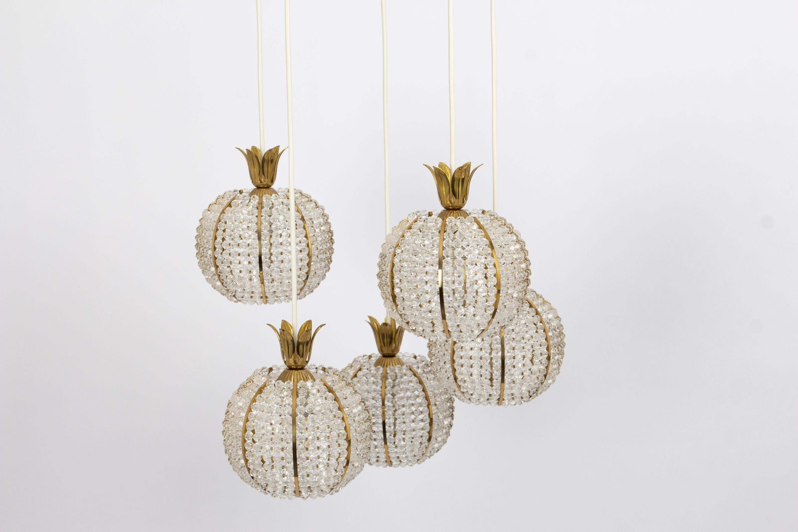 Cascade Pendant Lamp By Emil Stejnar For Rupert Nikoll, Pineapple Design, 1960s photo vinterior