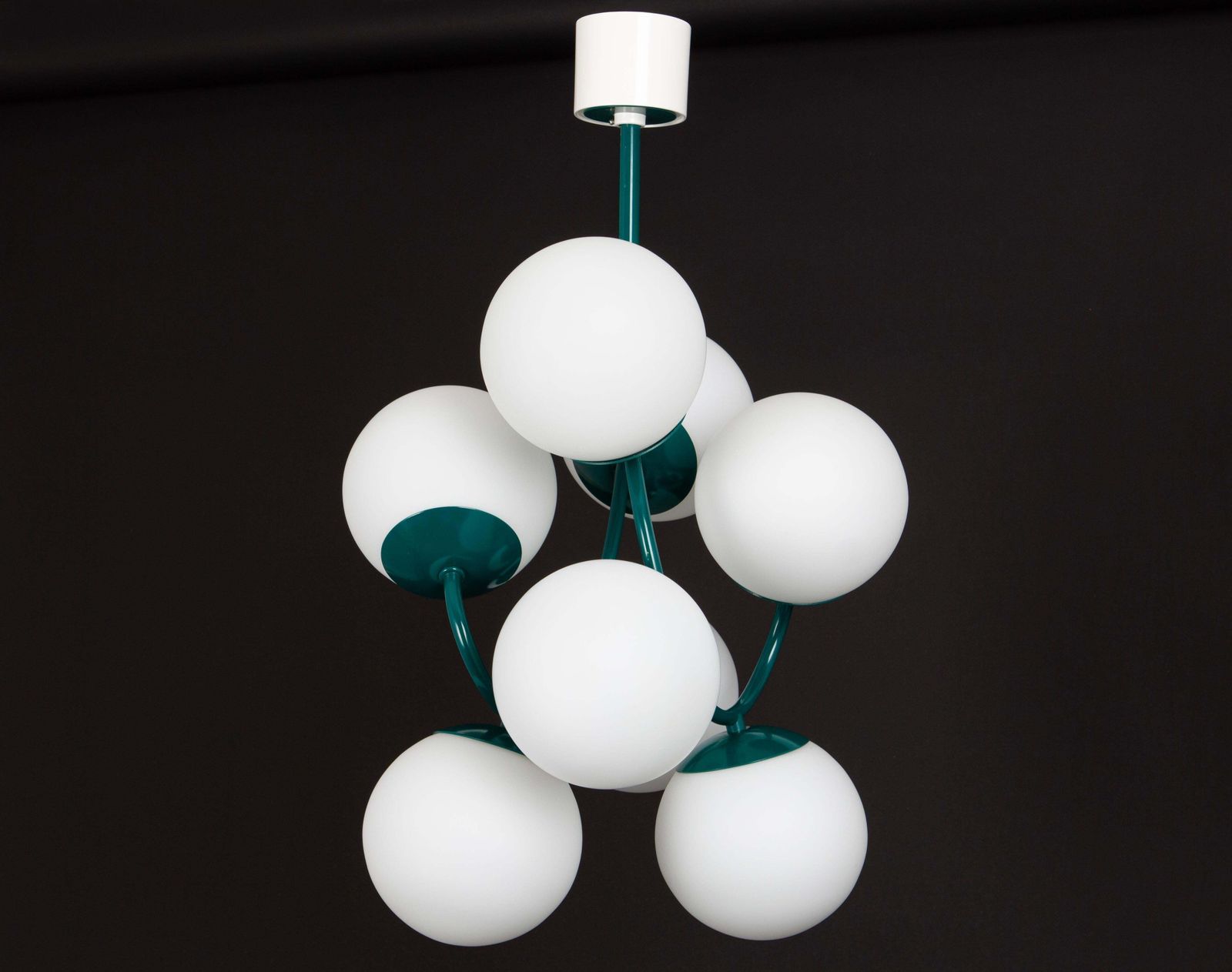 Midcentury Green Orbital Pendant Lamp By Kaiser, Germany, 1960s photo Lighting