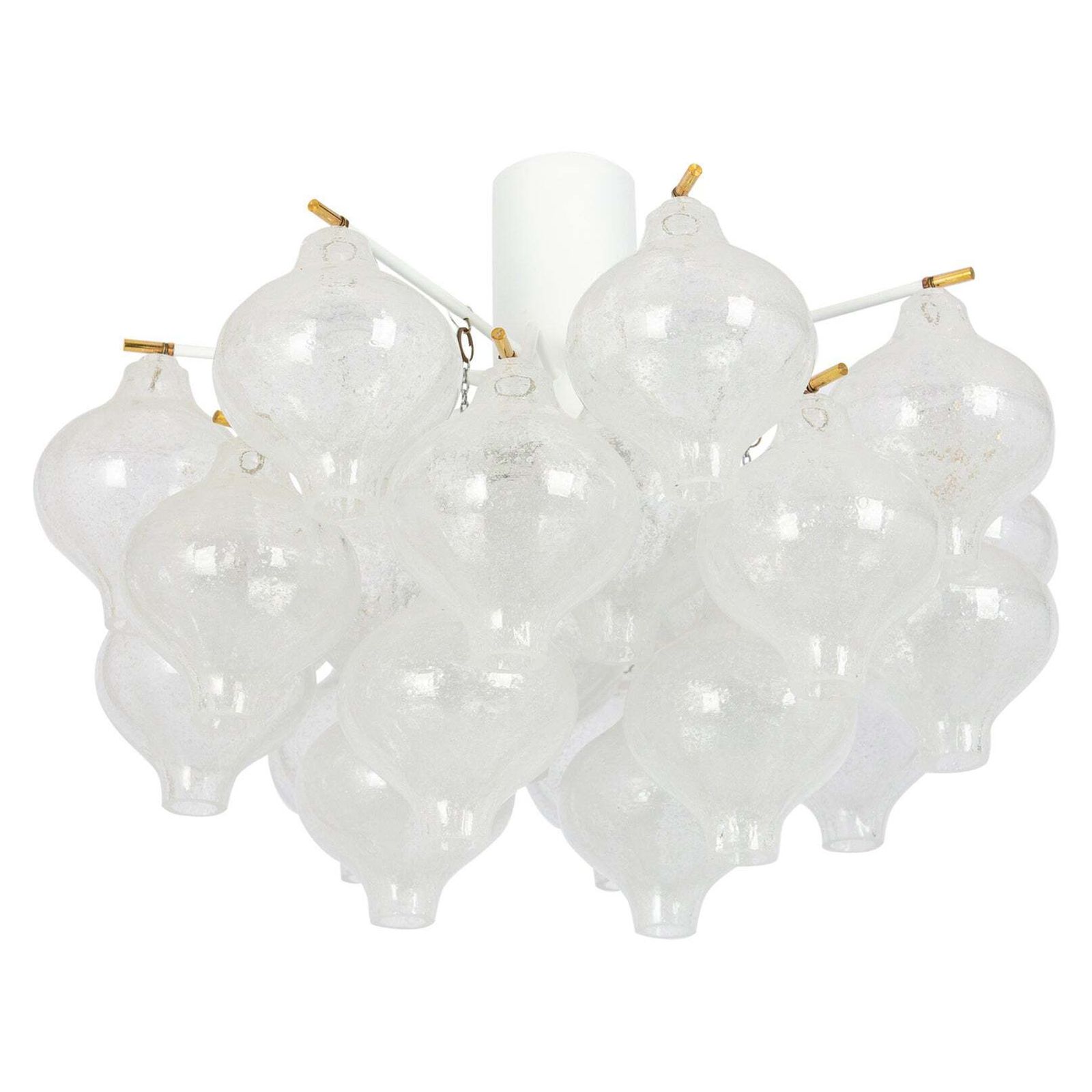1 Of 3 Large Tulipan Glass Flushmount By Kalmar, Austria, 1960s photo furniture
