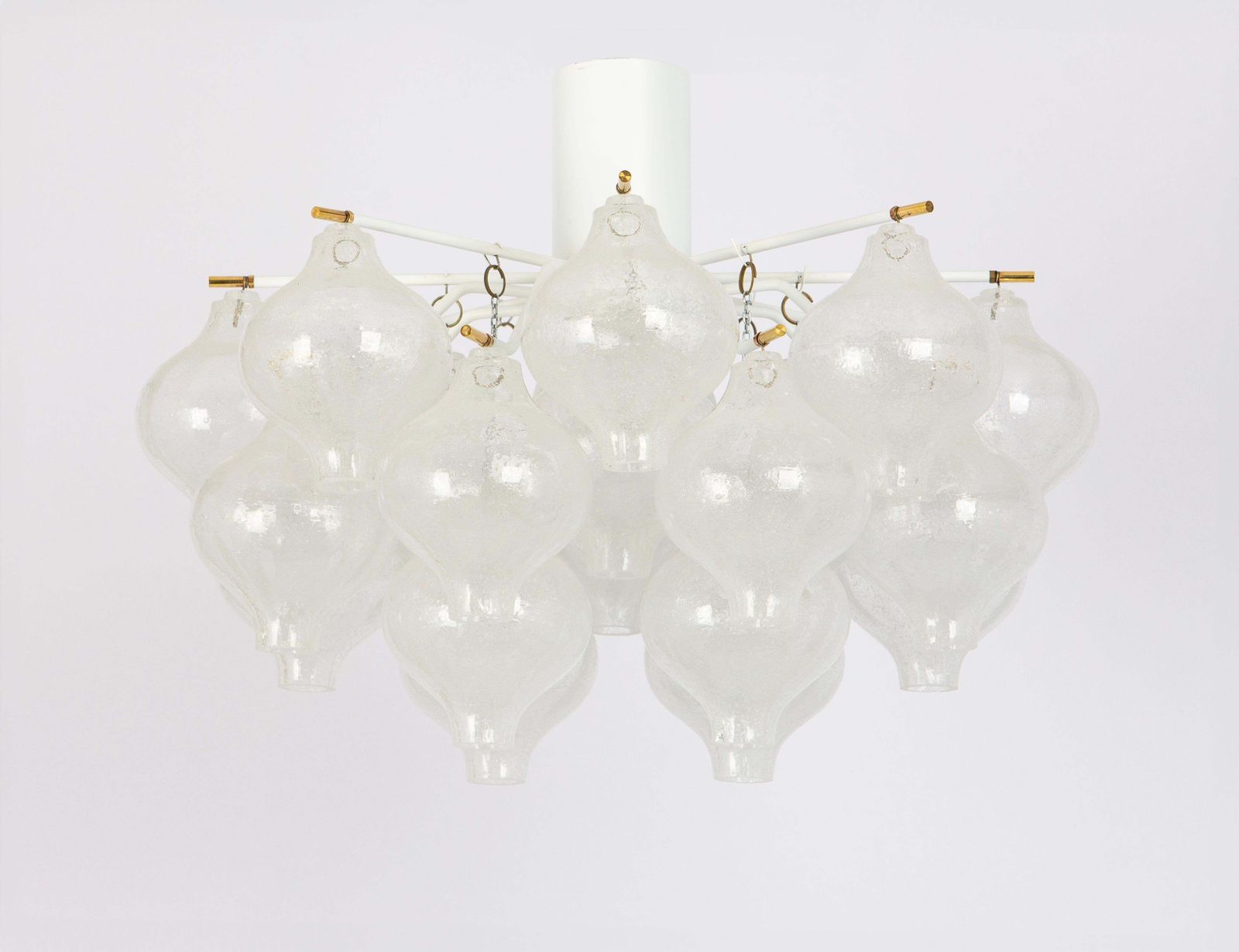 1 Of 3 Large Tulipan Glass Flushmount By Kalmar, Austria, 1960s photo for sale