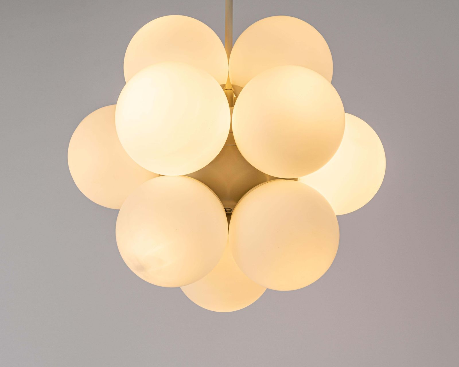 photo furniture 1 Of 3 Kaiser Sputnik Molecular Shape Chandelier, 12 Opal Glass, Germany, 1970s