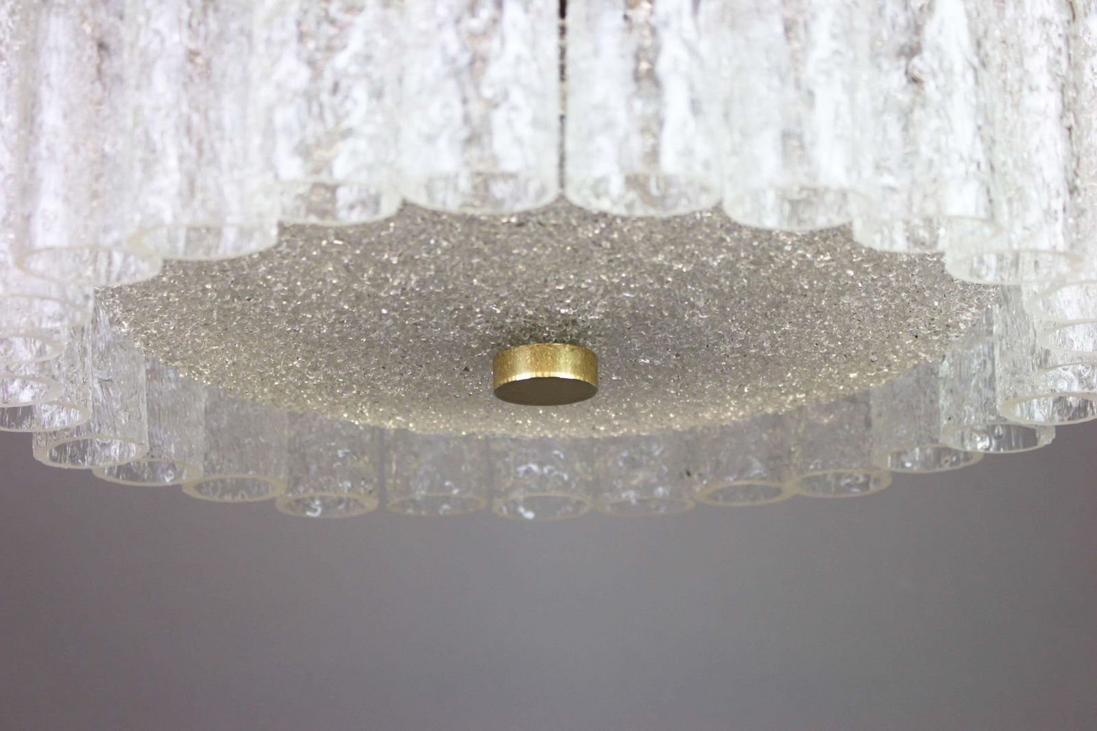 Stunning Murano Ice Glass Tubes Chandelier By Doria, Germany, 1970s photo for sale