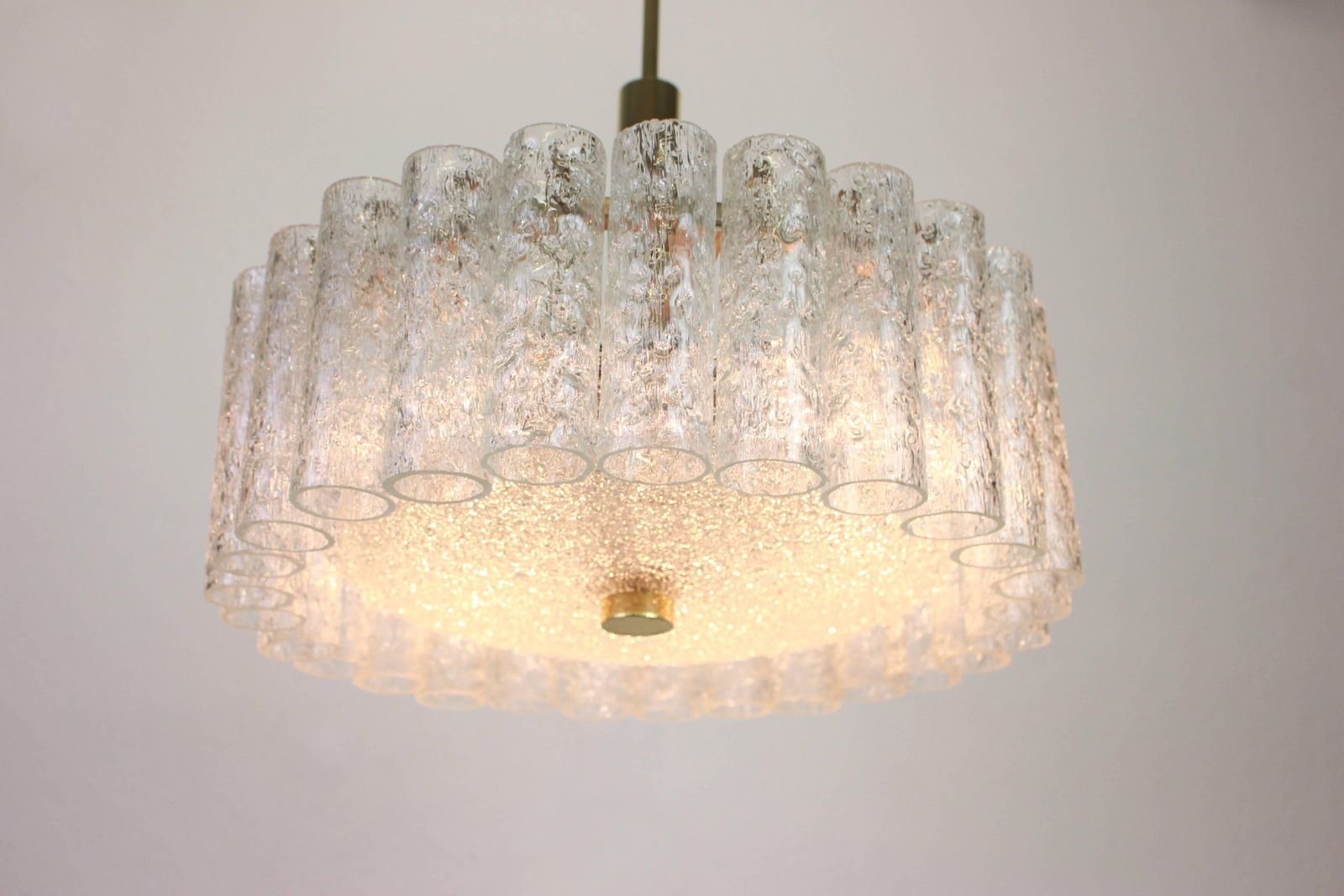Stunning Murano Ice Glass Tubes Chandelier By Doria, Germany, 1970s photo 1590.0