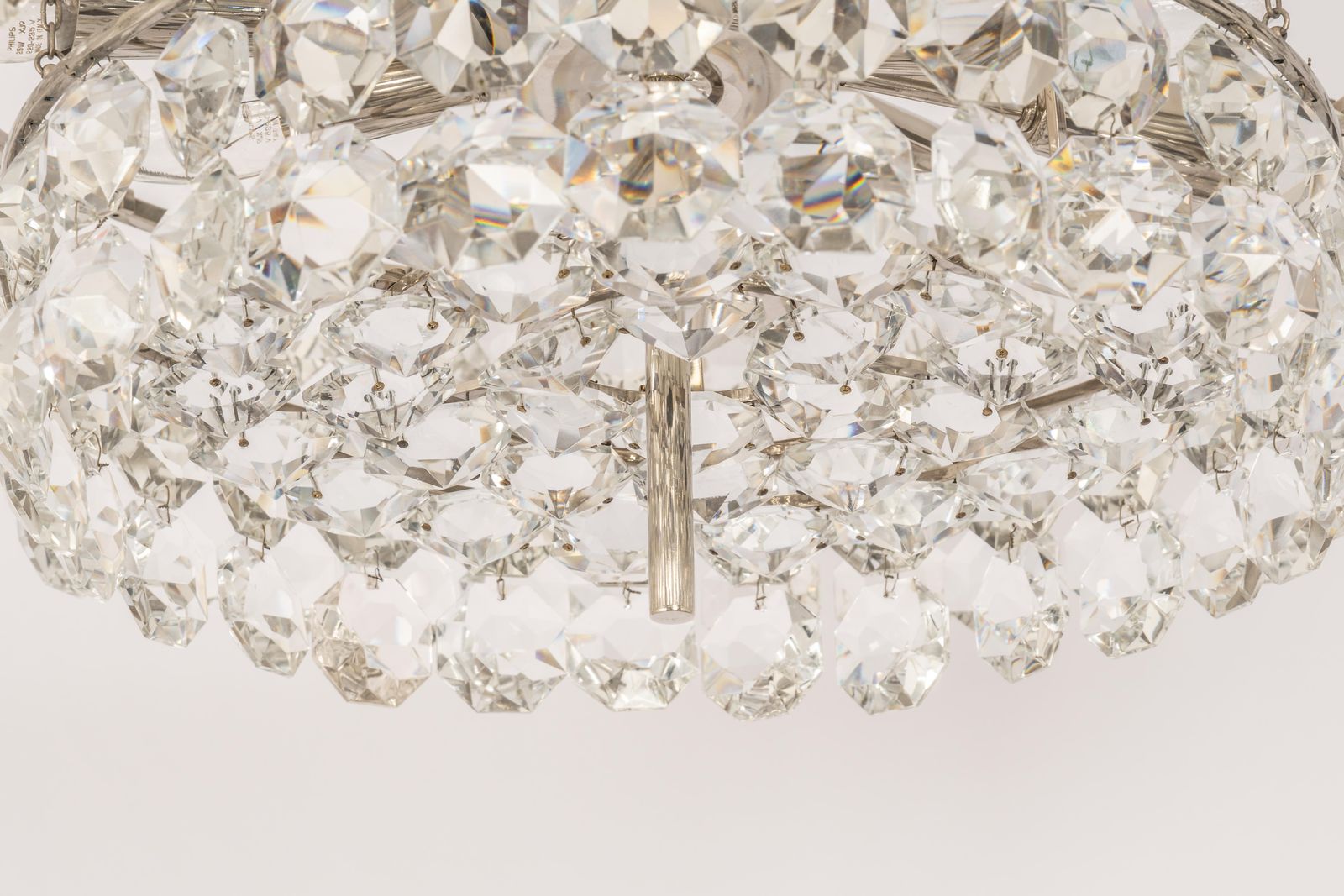 Bakalowits Chandelier, Chrome And Crystal Glass, Austria, 1960s photo buy